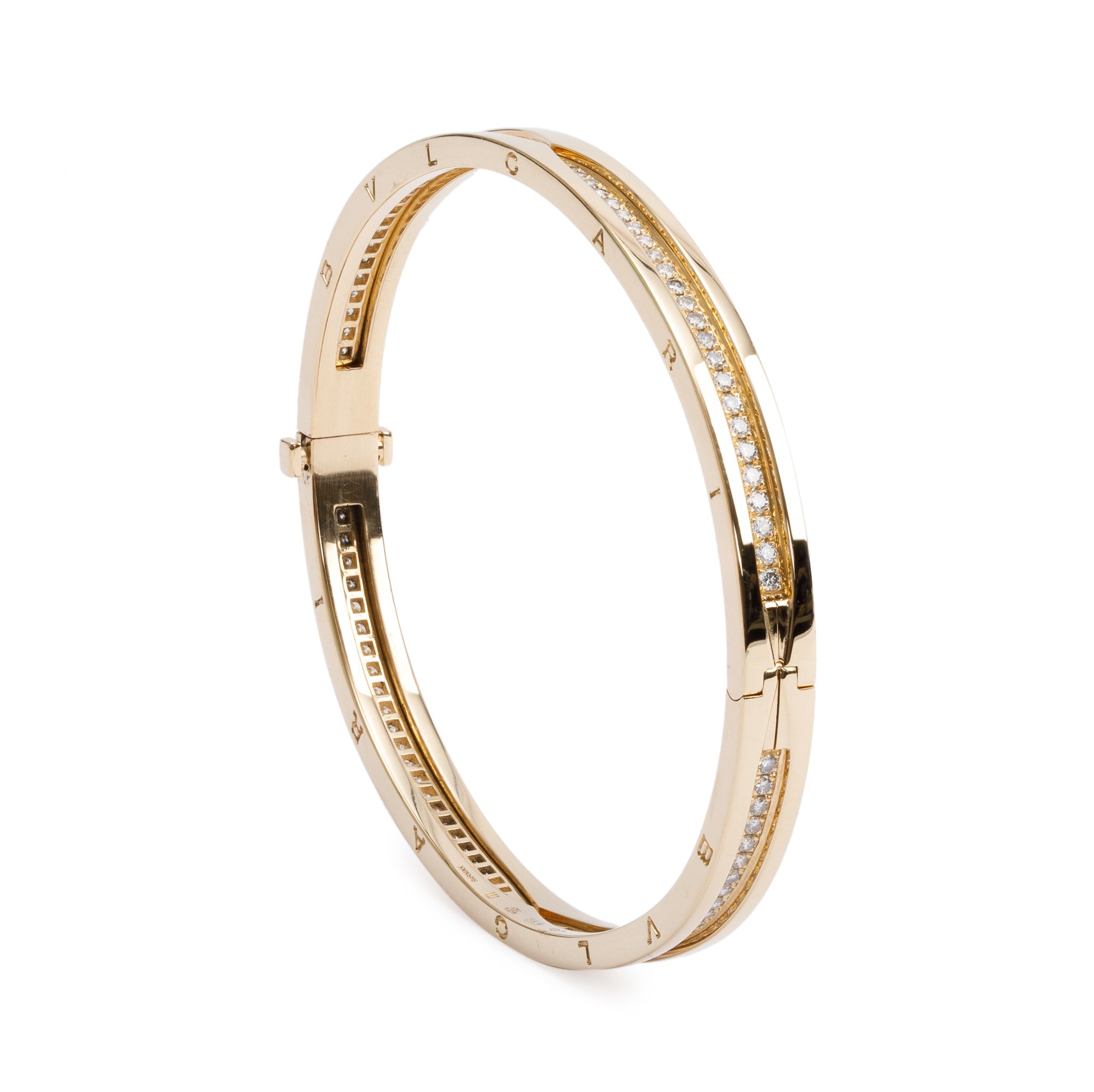 BVLGARI 2022 18k Yellow Gold Diamond B.Zero1 Bracelet w/ Box