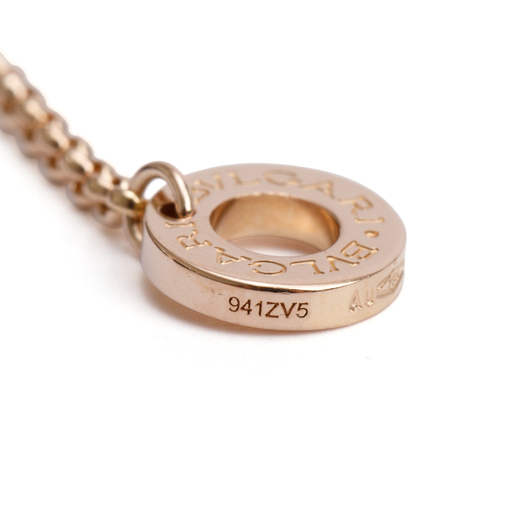 BVLGARI 2023 18k Rose Gold B.Zero1 Pendant Necklace w/ Box & Certificate