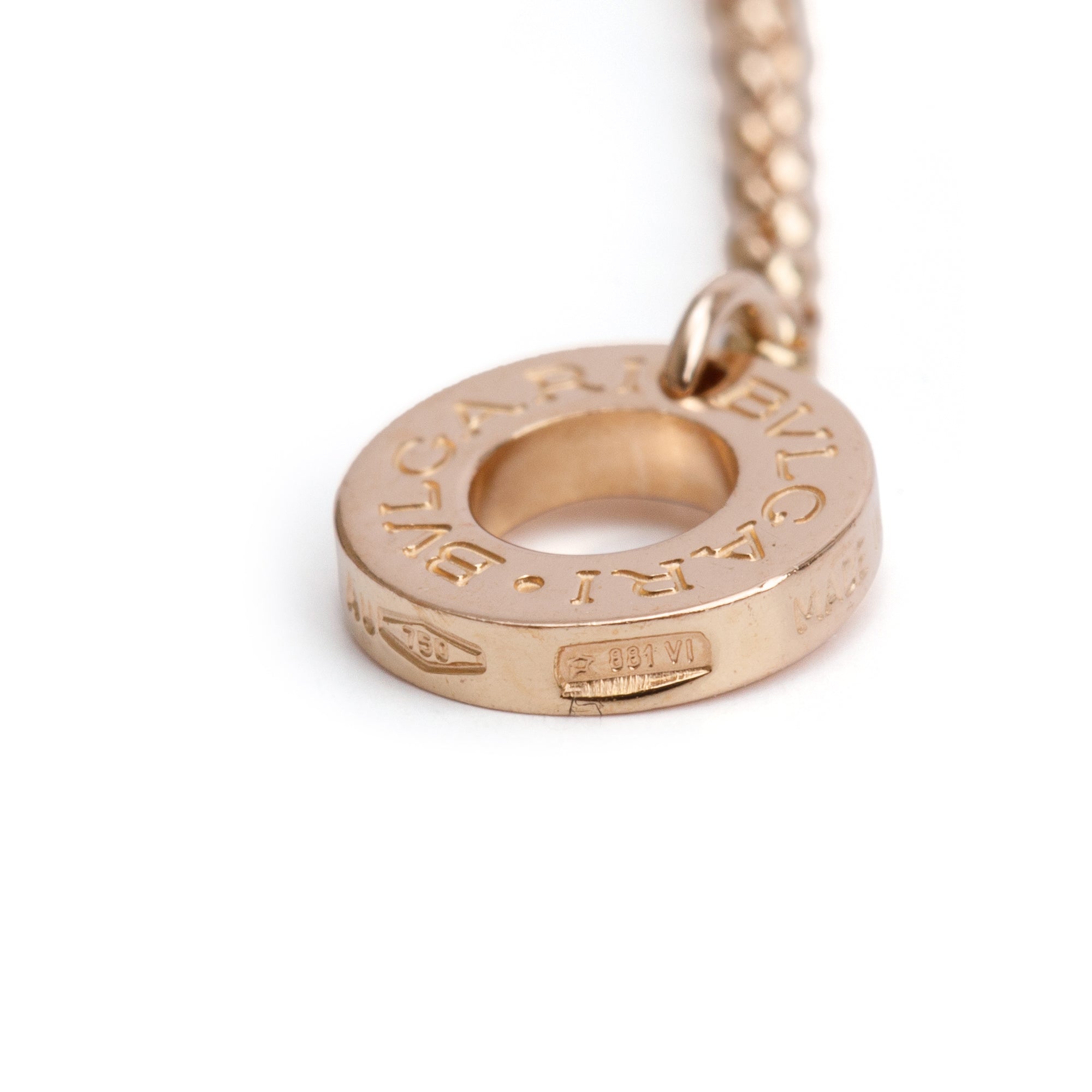BVLGARI 2023 18k Rose Gold B.Zero1 Pendant Necklace w/ Box & Certificate