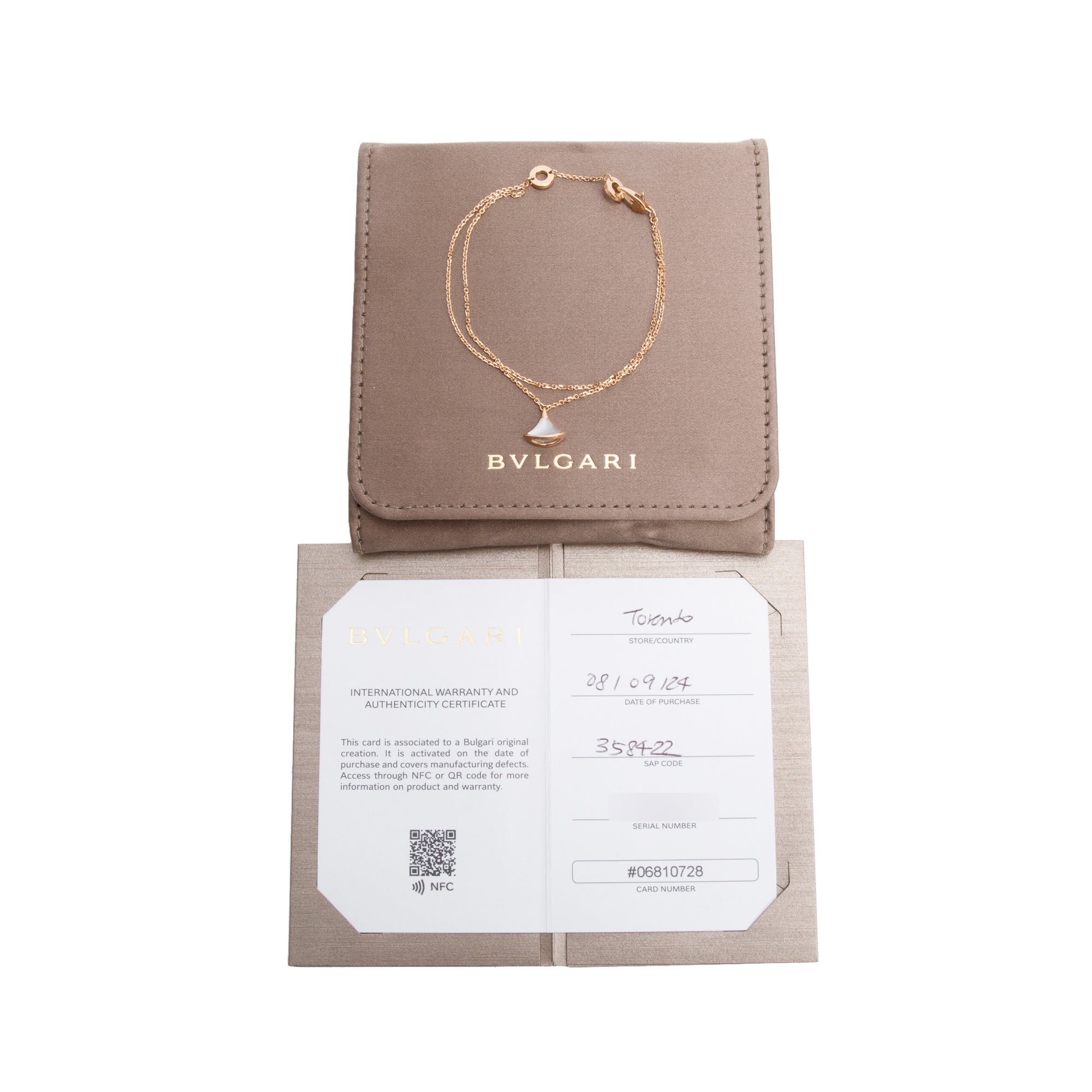 BVLGARI 2024 18k Rose Gold Pave Diamond Diva's Dream Bracelet w/ Pouch & Certificate