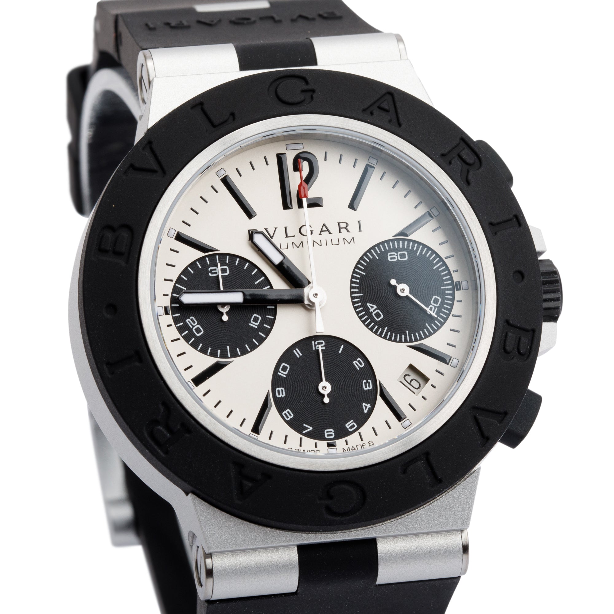BVLGARI 2024 Aluminum 41 MM Chronograph Automatic Watch w/ Box & Papers