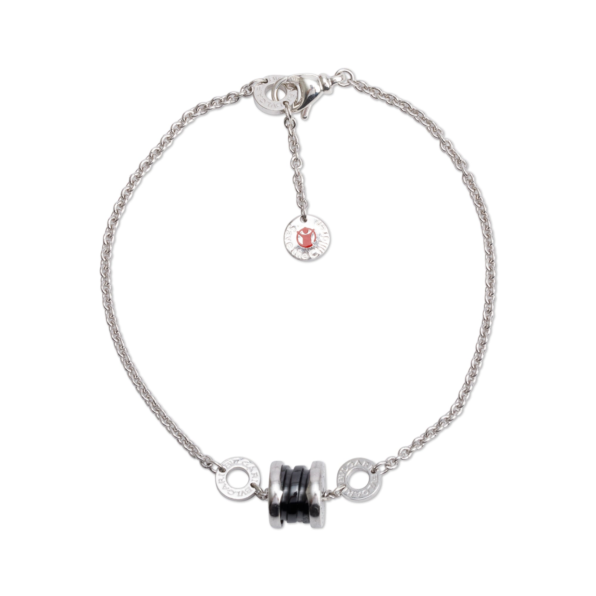 BVLGARI 2024 Sterling Silver & Black Ceramic Save The Children Bracelet w/ Box & Receipt