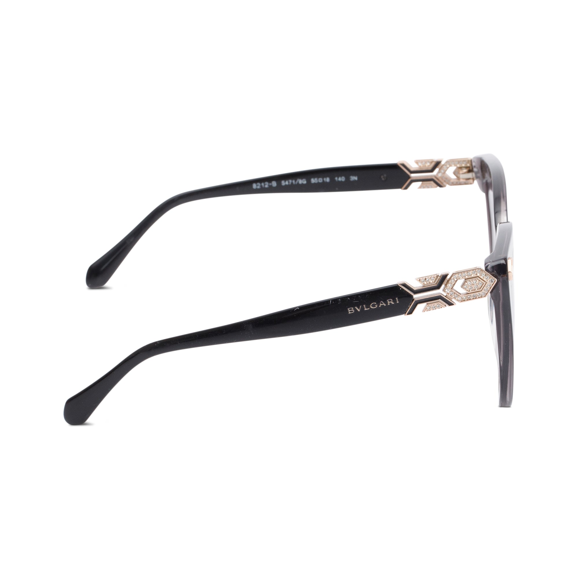 BVLGARI 8212-B Black Acetate Cat Eye Sunglasses w/ Box