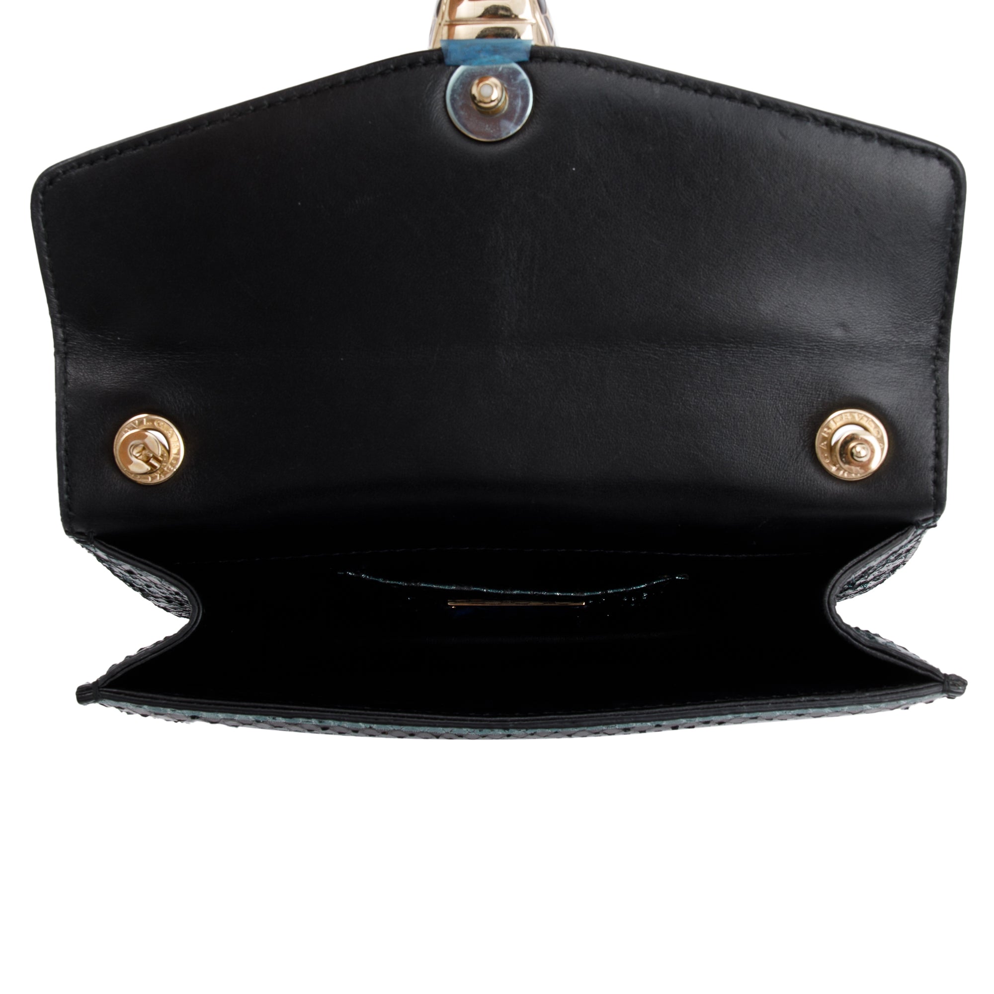 BVLGARI Green Karung Skin Serpenti Forever Crossbody Bag