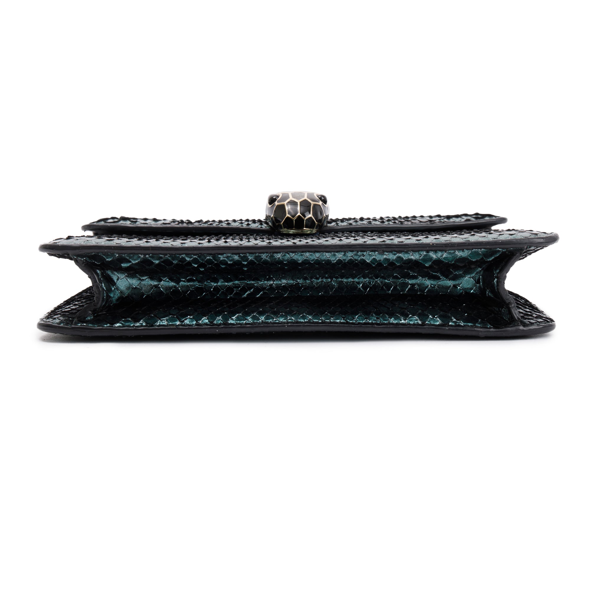 BVLGARI Green Karung Skin Serpenti Forever Crossbody Bag