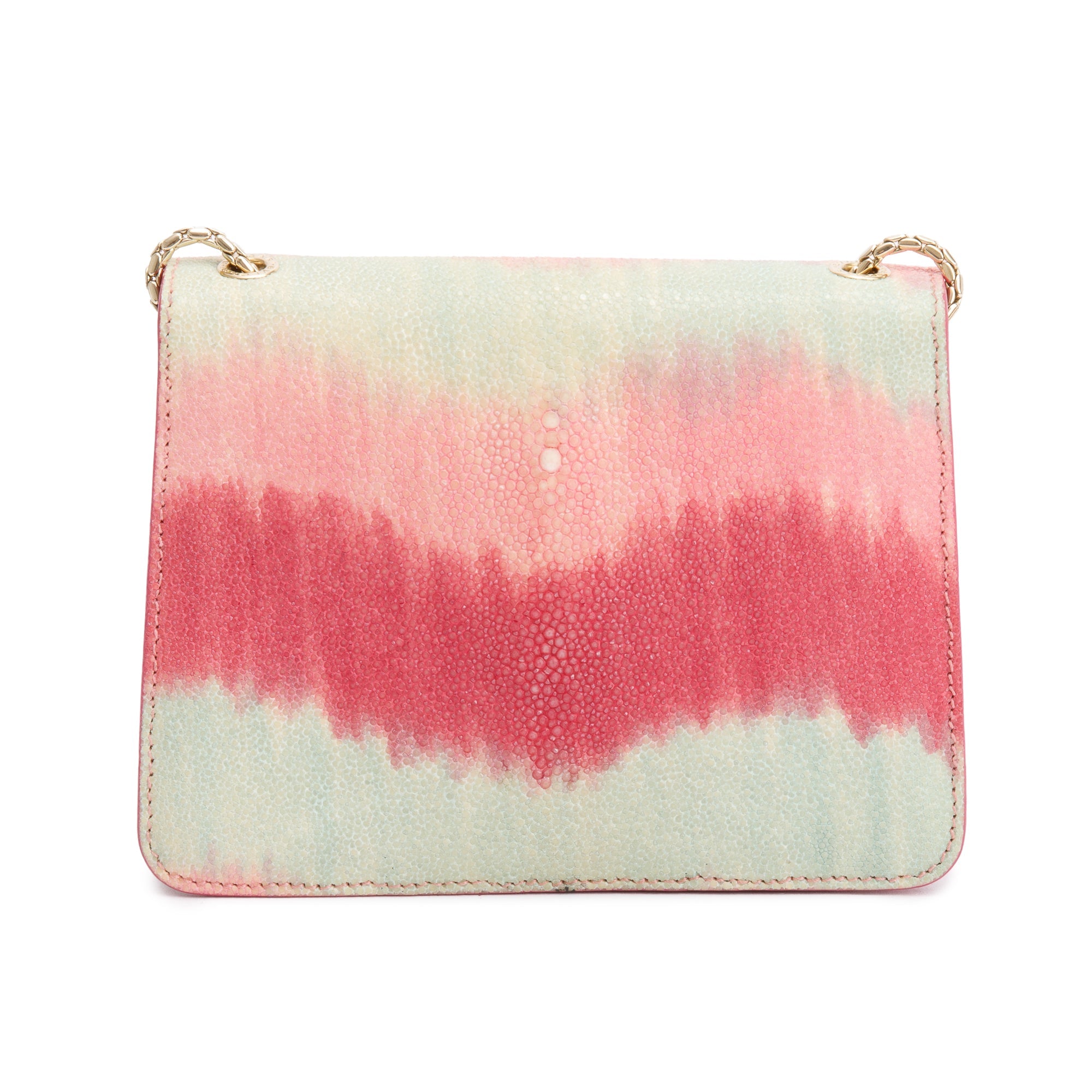 BVLGARI Pink Stingray Calfskin Leather Serpenti Forever Crossbody Bag