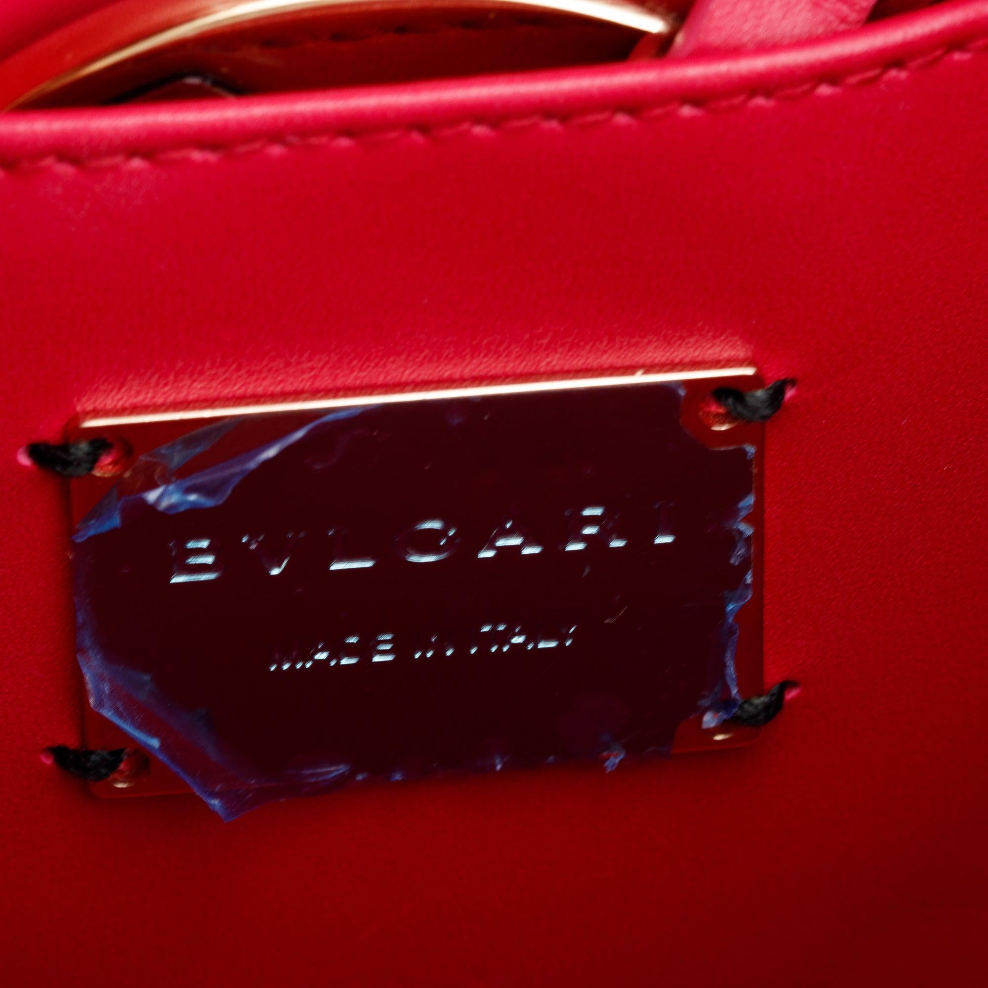 BVLGARI Pink Stingray Calfskin Leather Serpenti Forever Crossbody Bag