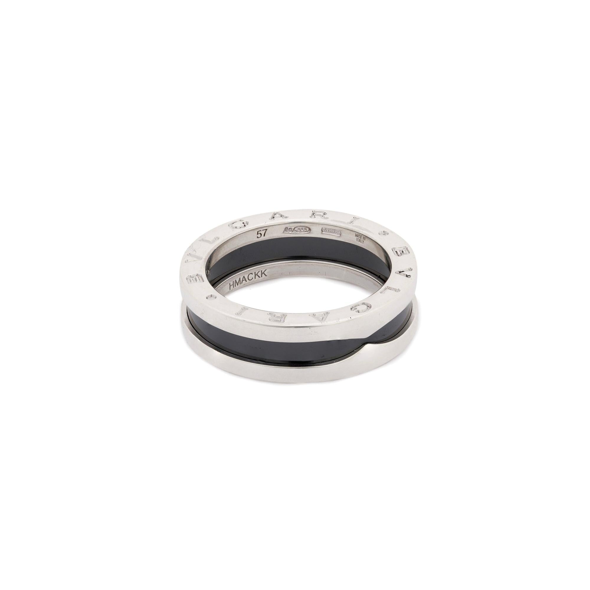 BVLGARI Save the Children One-Band Ring with Black Ceramic w/ Box