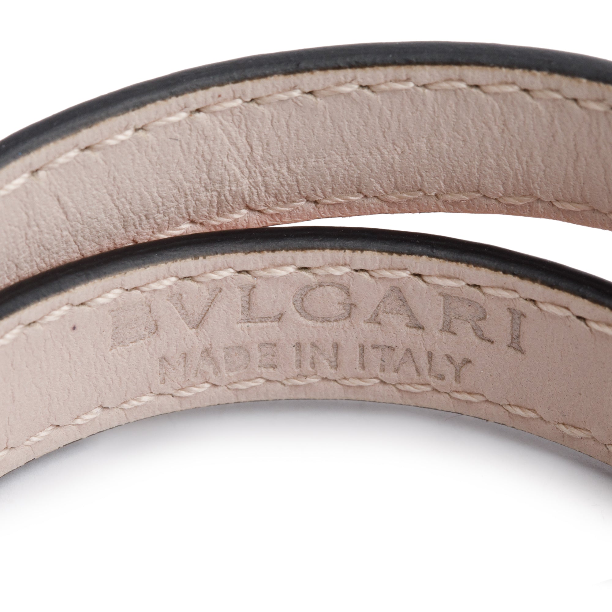 BVLGARI Serpenti Forever Double Coil Pink Leather Bracelet w/ Box