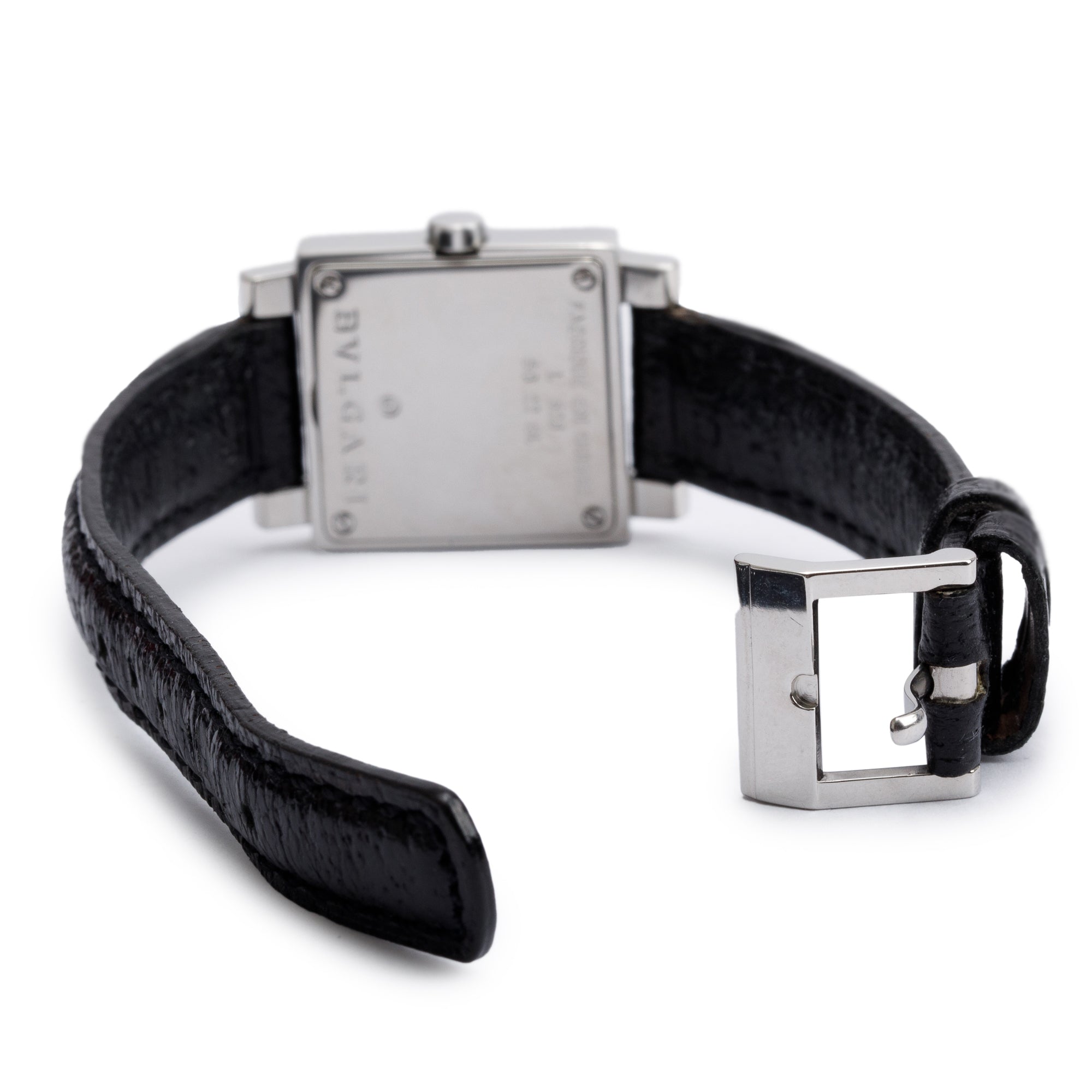 BVLGARI Stainless Steel Quadrato 22 MM Quartz Watch
