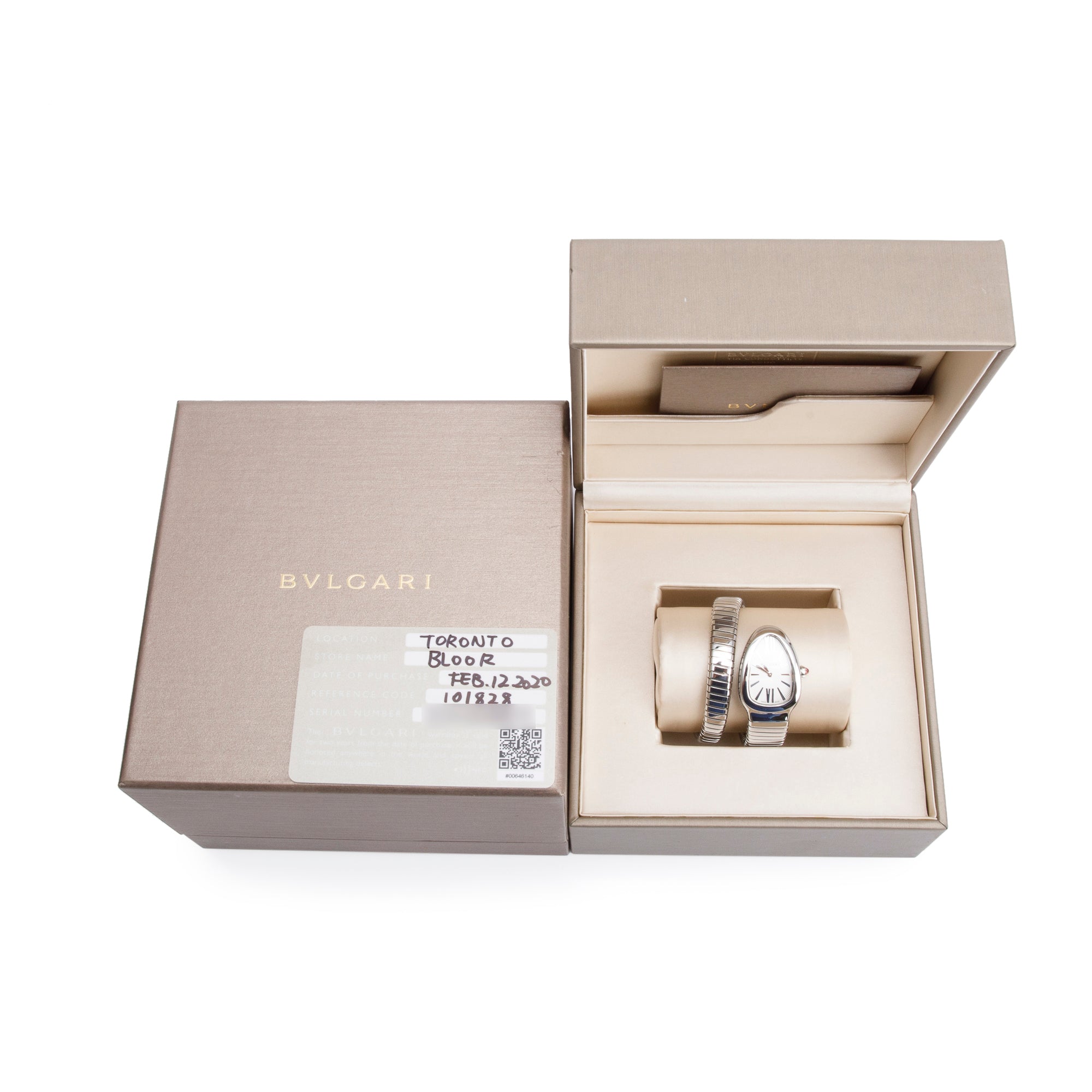 BVLGARI Stainless Steel Serpenti Tubogas 35 MM Watch w/ Box & Papers