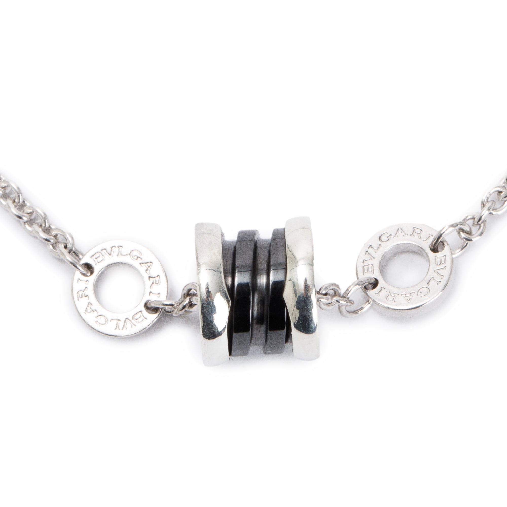 BVLGARI Sterling Silver & Black Ceramic Save The Children Bracelet w/ Box, Certificate & Receipt