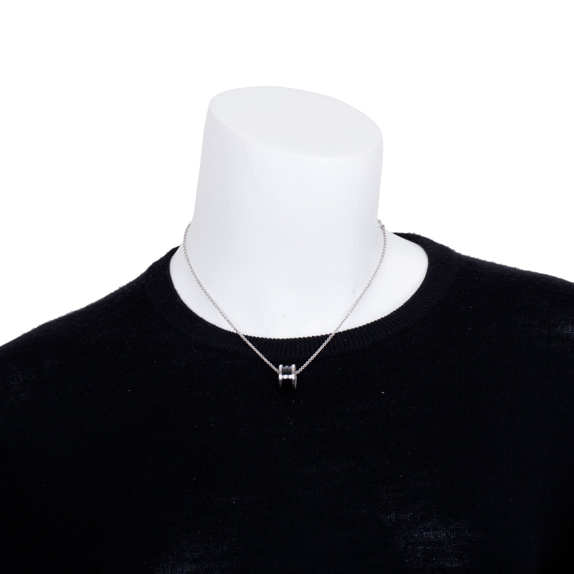 BVLGARI Sterling Silver Black Ceramic Save The Children Necklace