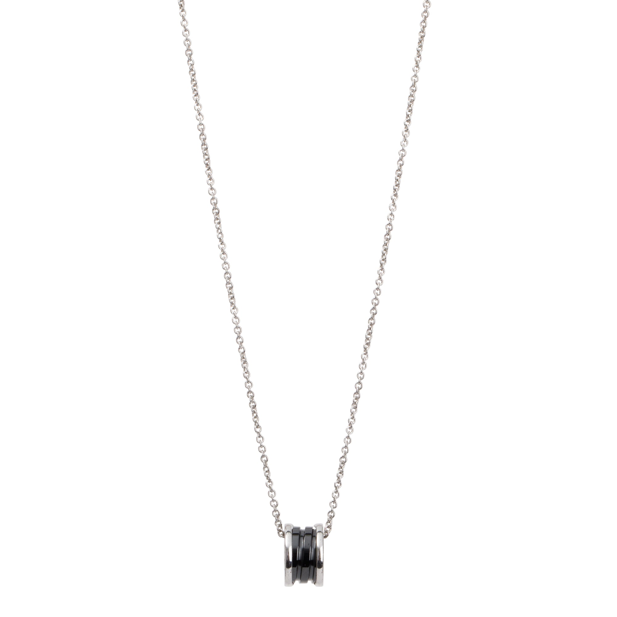 BVLGARI Sterling Silver Black Ceramic Save The Children Necklace