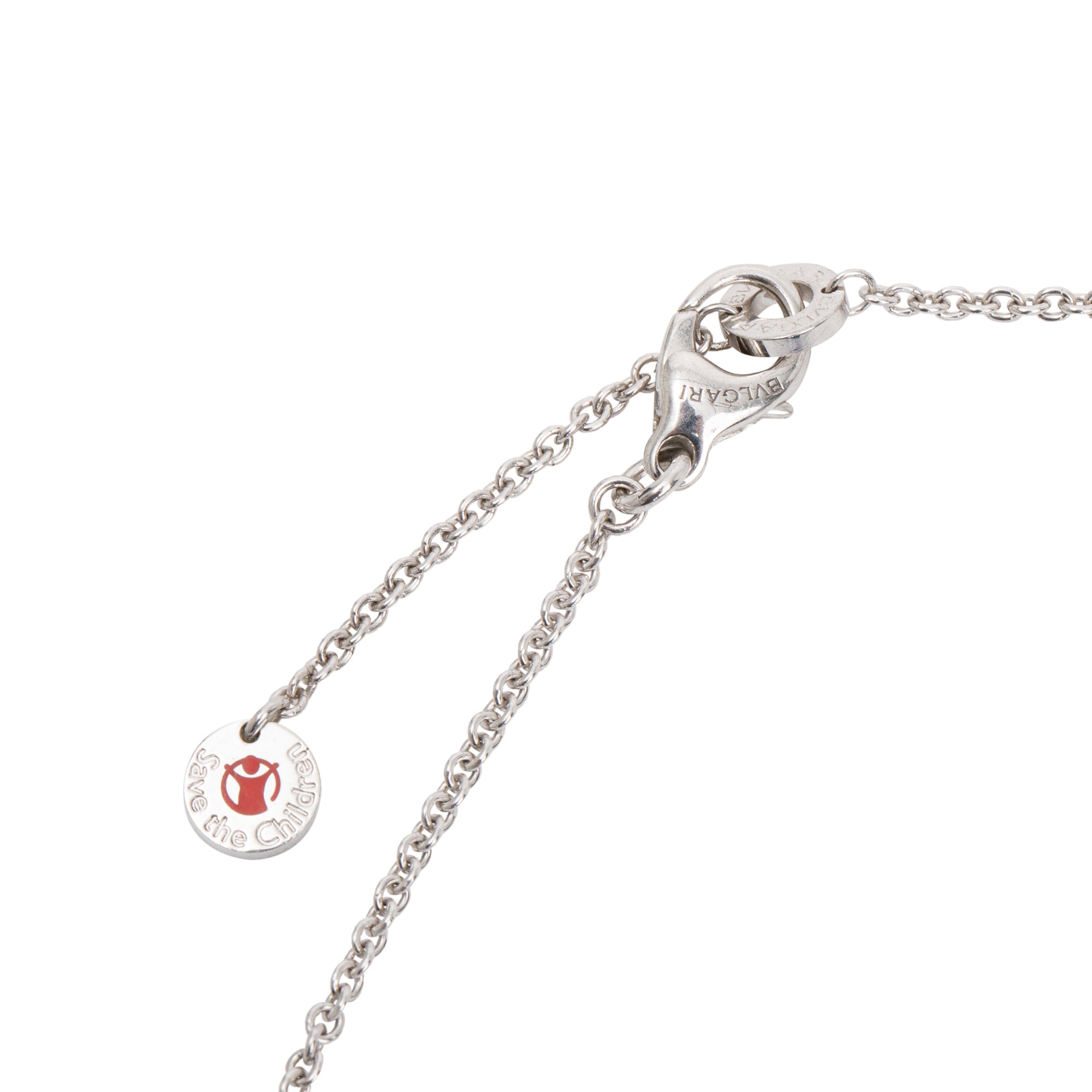 BVLGARI Sterling Silver Black Ceramic Save The Children Necklace