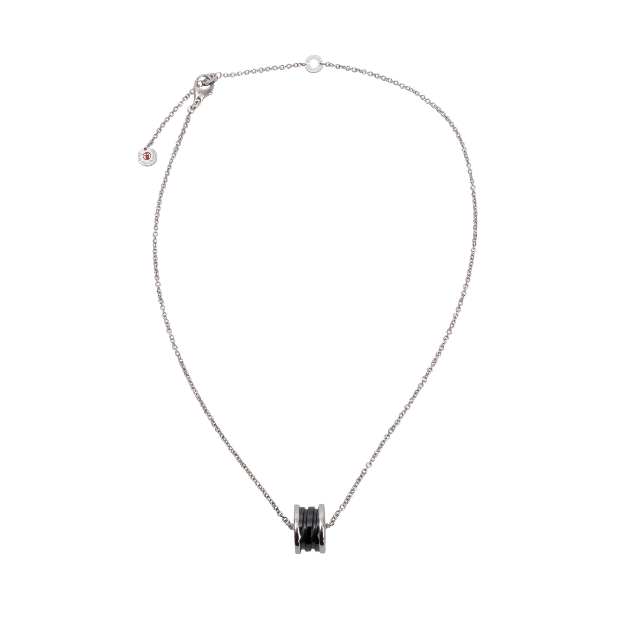 BVLGARI Sterling Silver Black Ceramic Save The Children Necklace