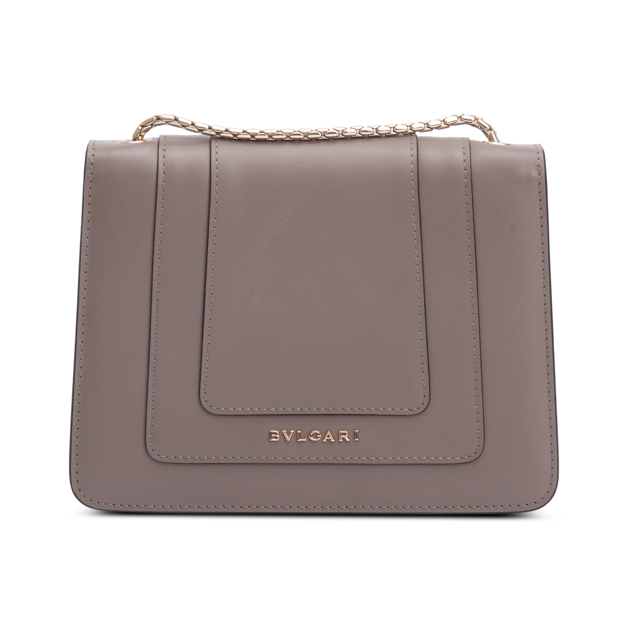 BVLGARI Taupe Calfskin Leather Serpenti Forever Crossbody Bag