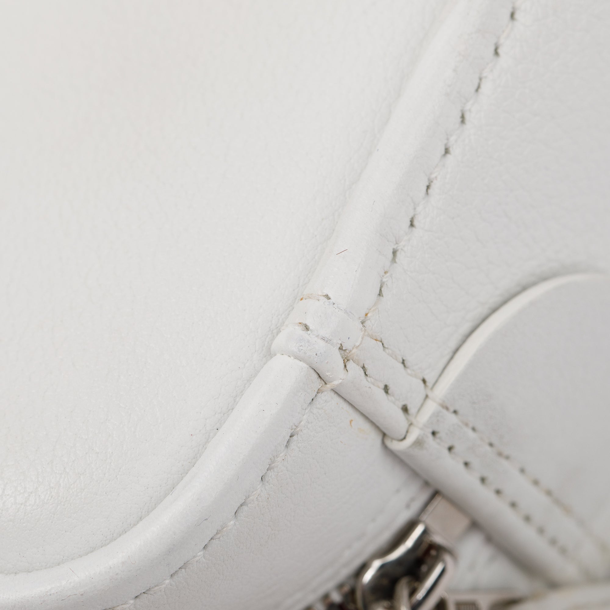 Balenciaga 2020 White Calfskin Leather Triangle S Duffle Bag w/ Strap & Receipt