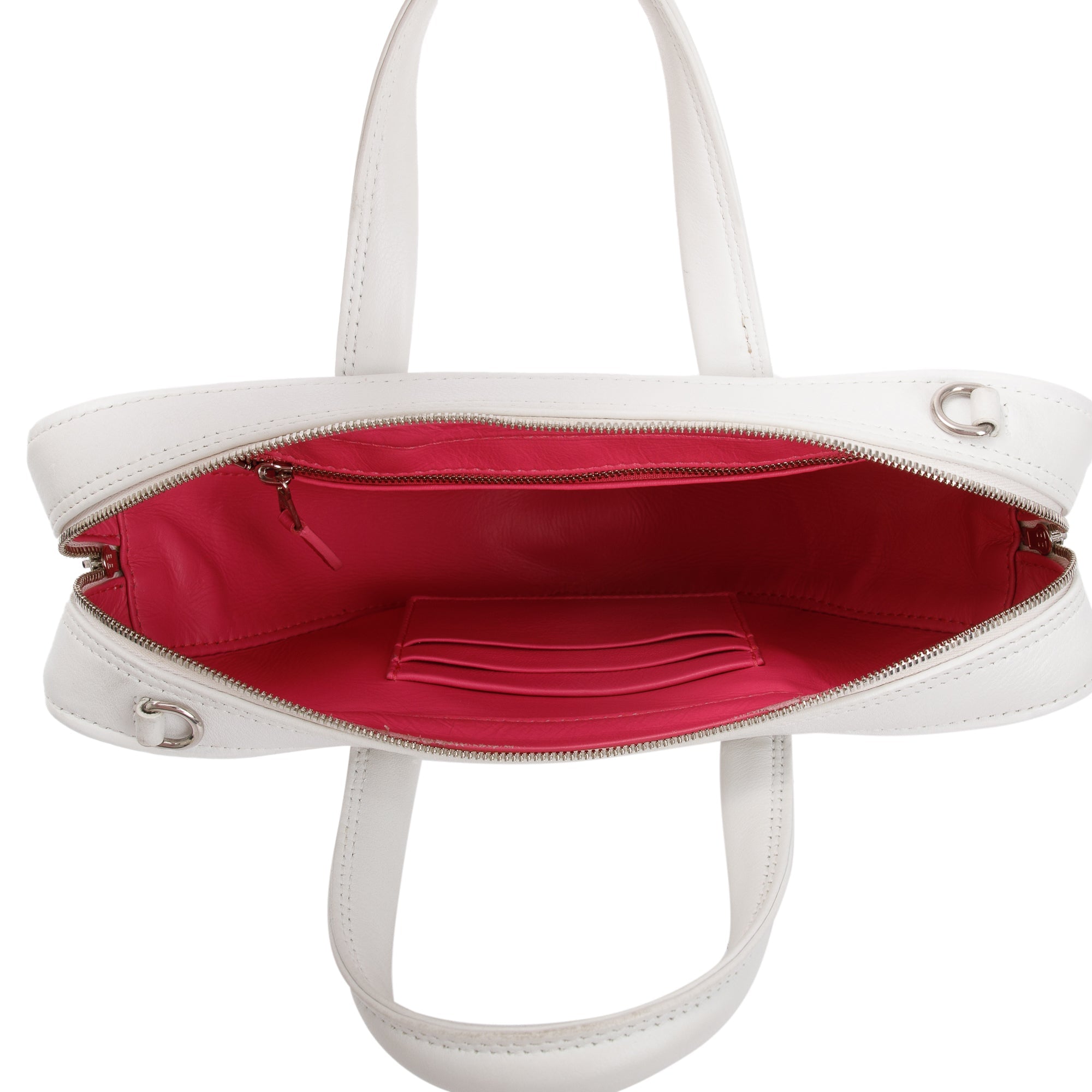 Balenciaga 2020 White Calfskin Leather Triangle S Duffle Bag w/ Strap & Receipt