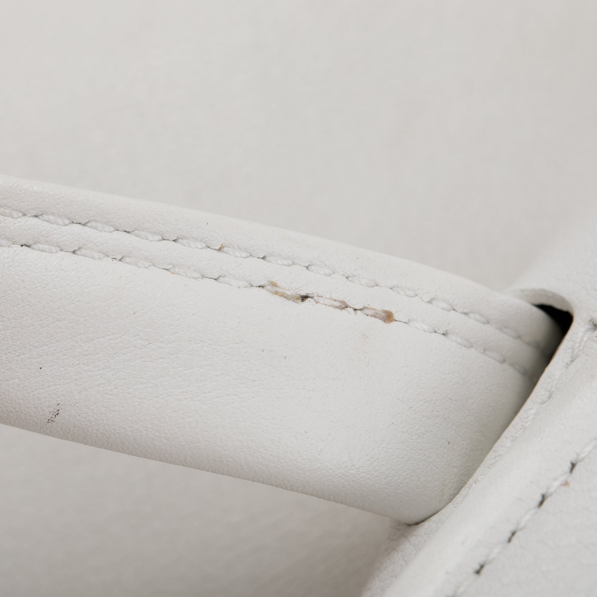 Balenciaga 2020 White Calfskin Leather Triangle S Duffle Bag w/ Strap & Receipt