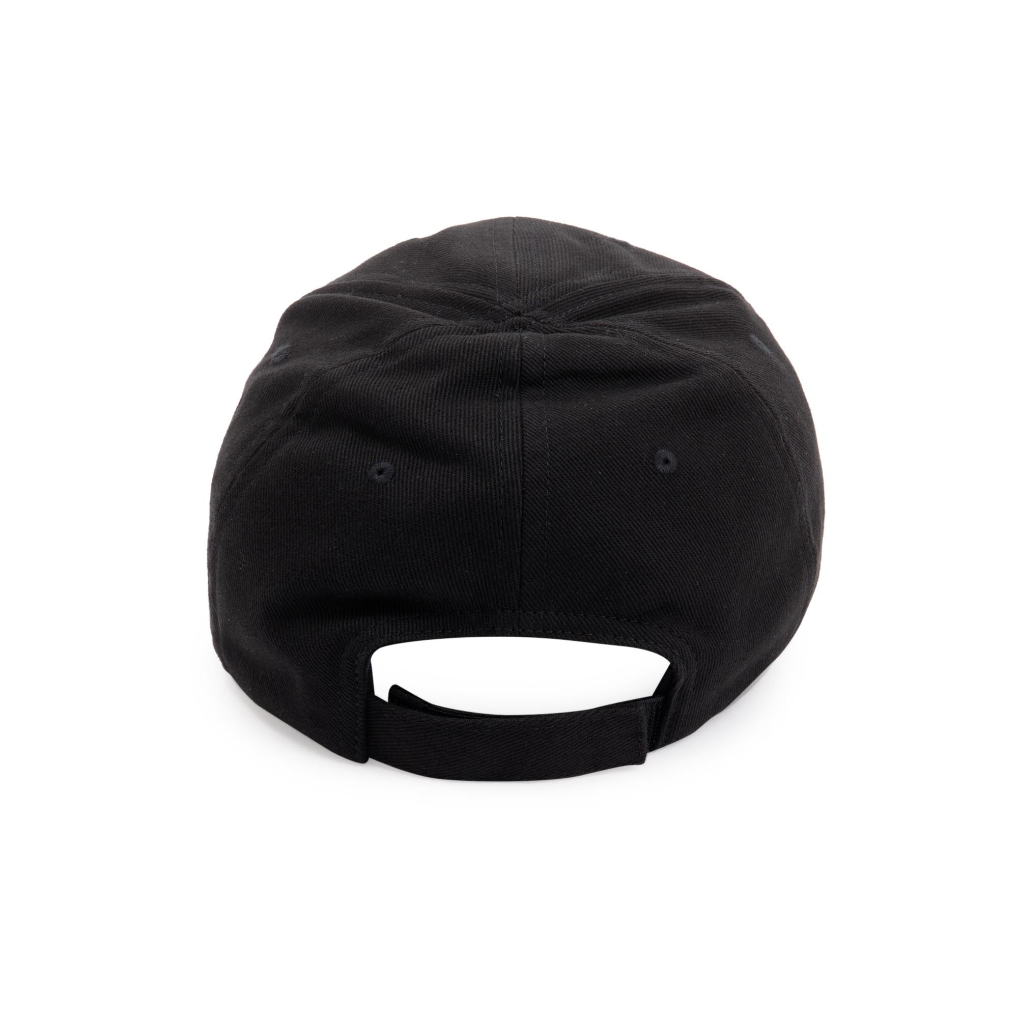 Balenciaga 2021 Black Cotton Logo Baseball Cap, L 59 w/ Box