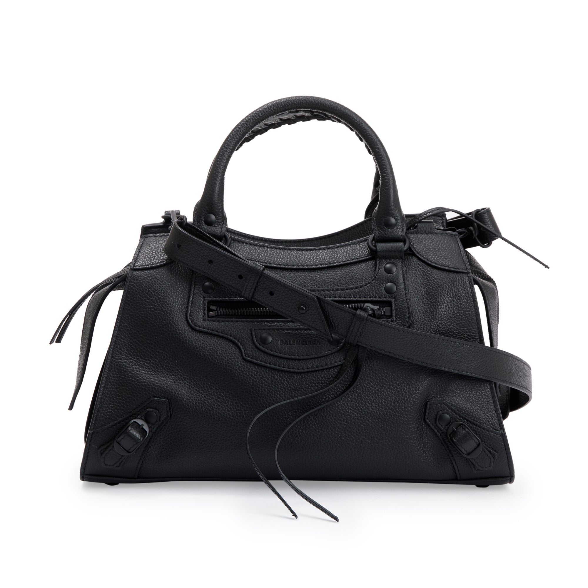 Balenciaga 2022 Black Calfskin Leather Small Neo Classic Top Handle Bag w/ Box & Receipt