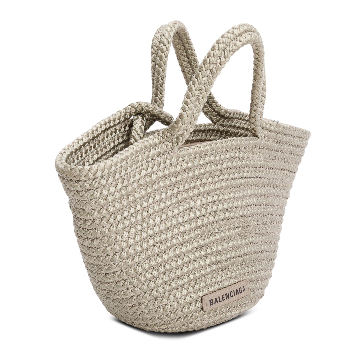 Balenciaga Green Raffia Woven Small Ibiza Basket Bag w/ Strap