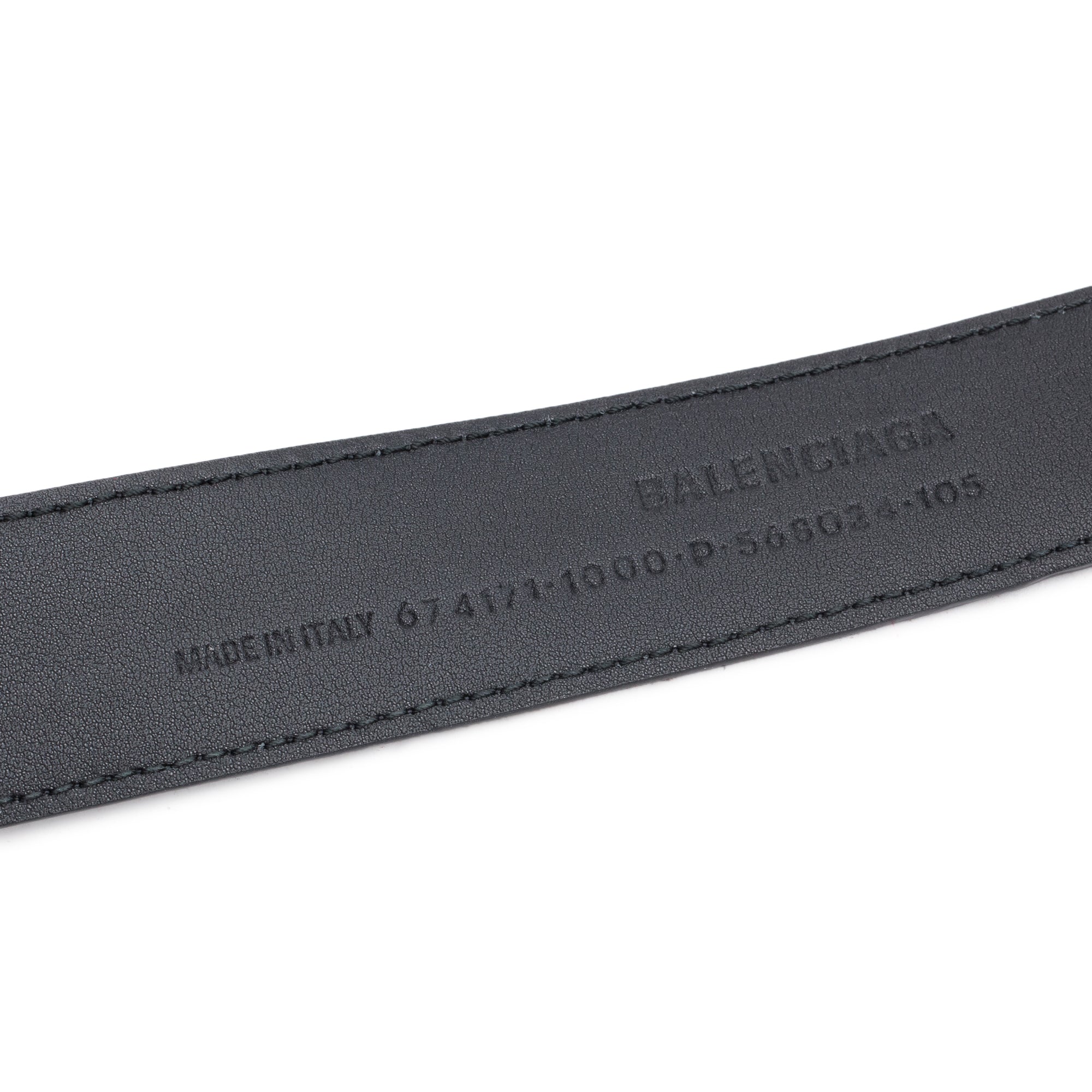 Balenciaga BB Hourglass Large Black Leather Belt 105