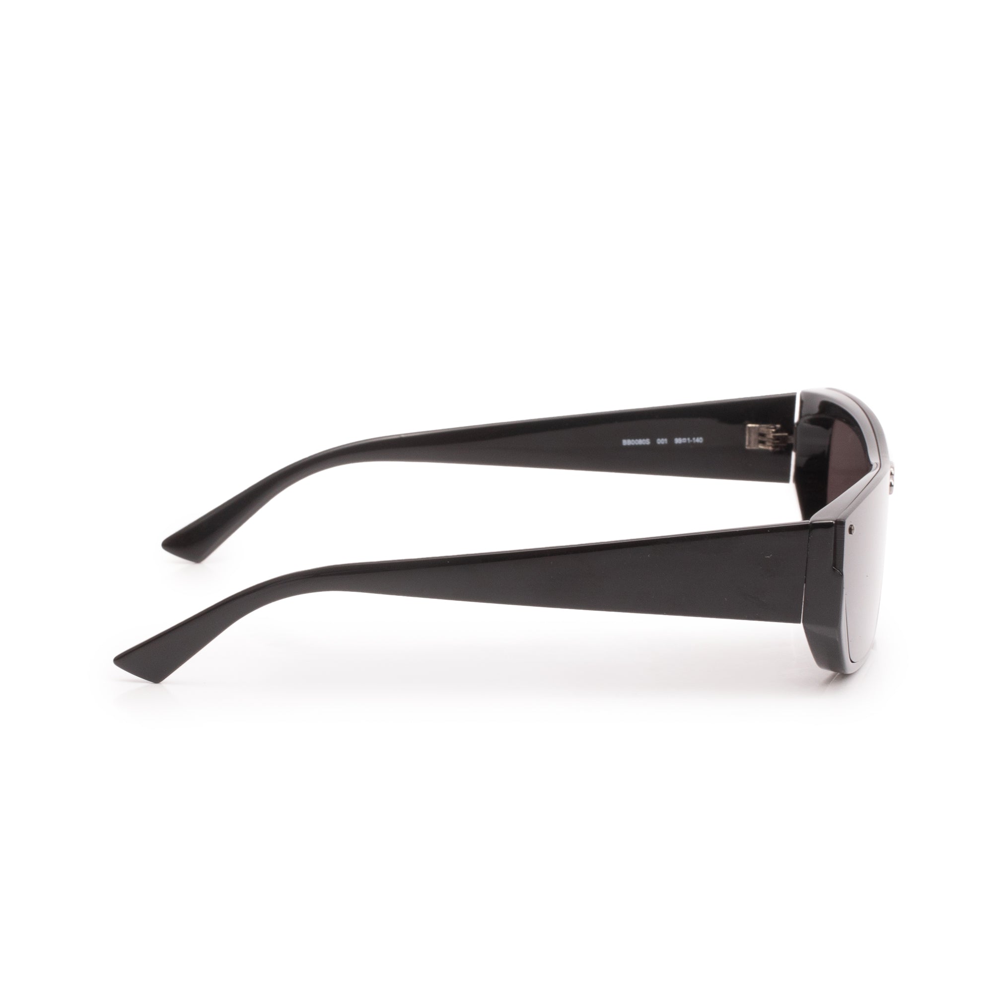Balenciaga BB0080S Black Acetate BB Rectangular Shield Sunglasses w/ Case