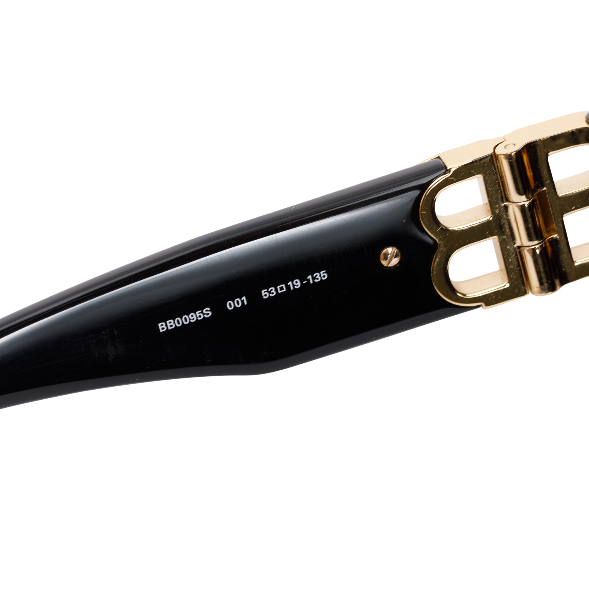 Balenciaga BB0096S Dynasty Black Acetate Rectangle Sunglasses w/ Case