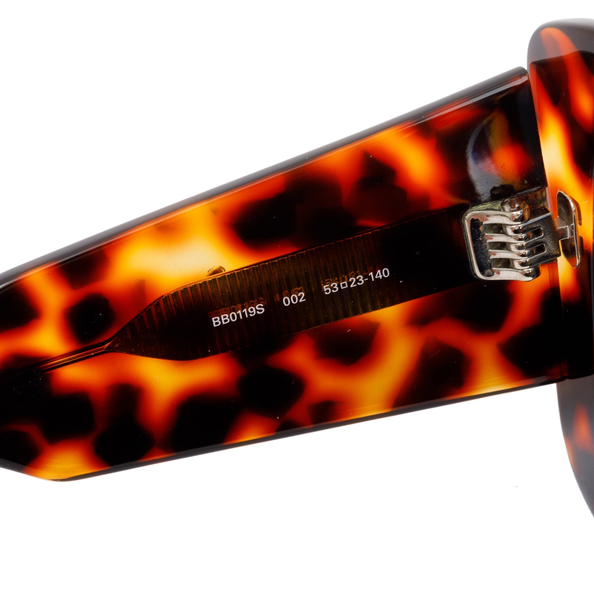 Balenciaga BB0119S Brown Havana Acetate Oversized Square Sunglasses w/ Case