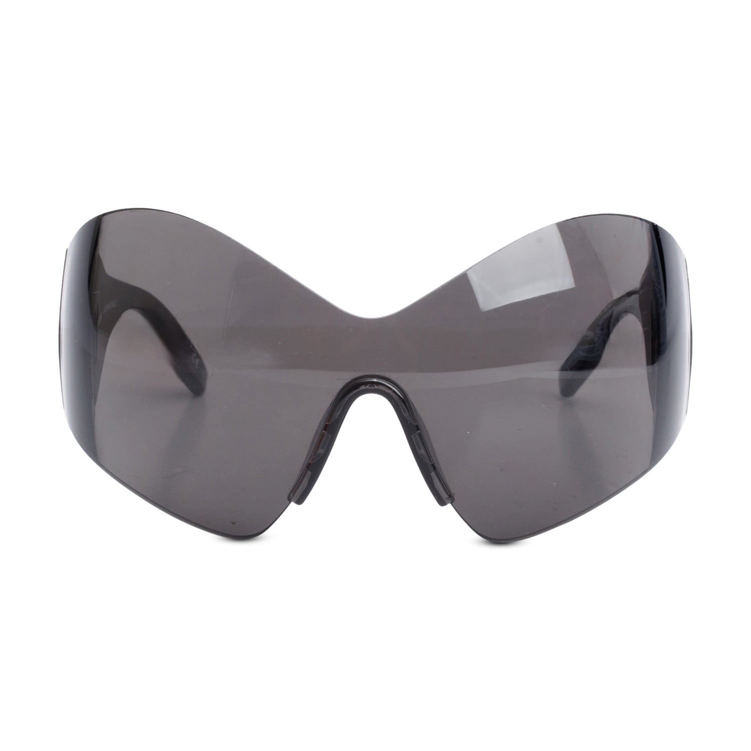 Balenciaga BB0180S Black Acetate Ski Cat Oversized Sunglasses