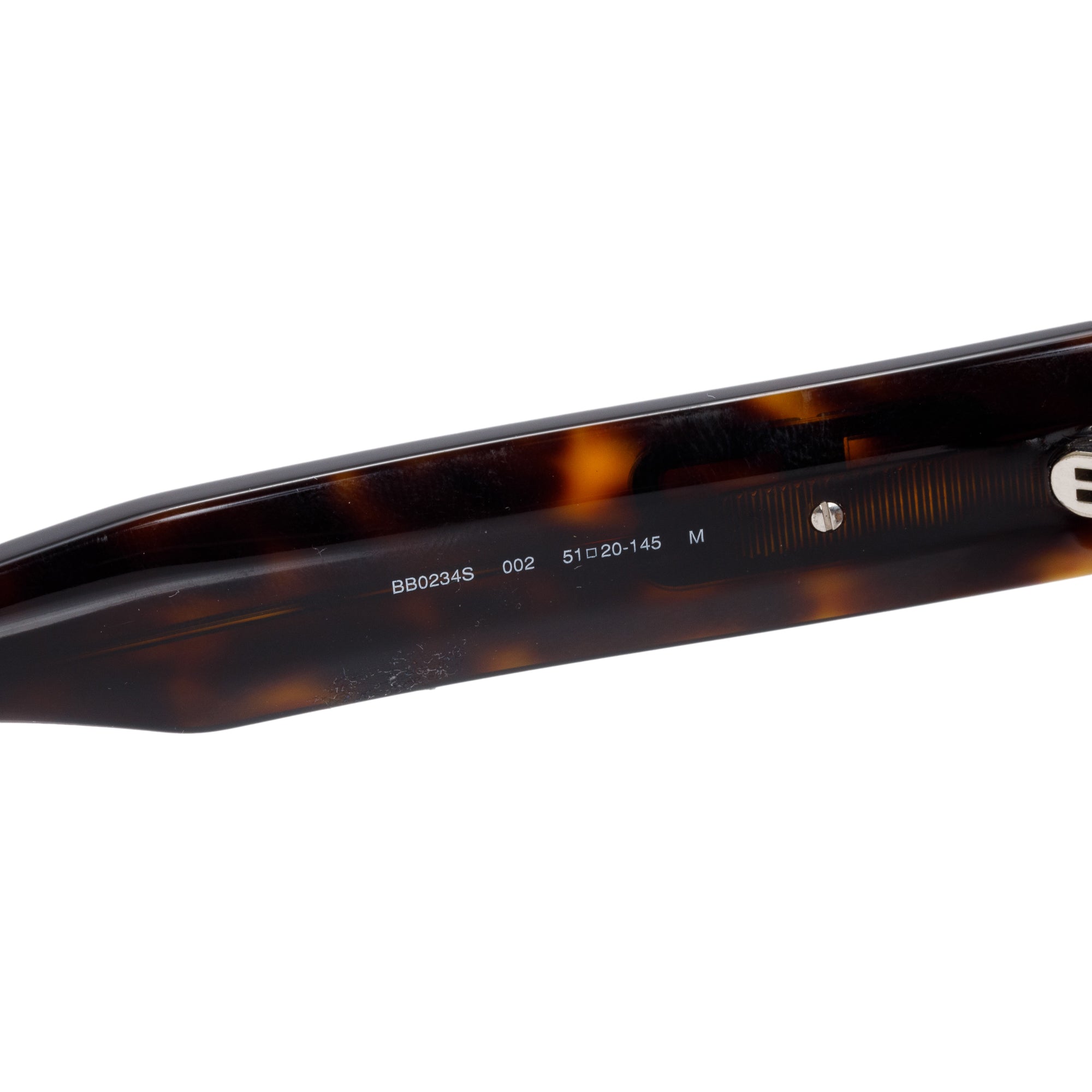 Balenciaga BB0235S Havana Acetate BB Solid Rectangular Sunglasses