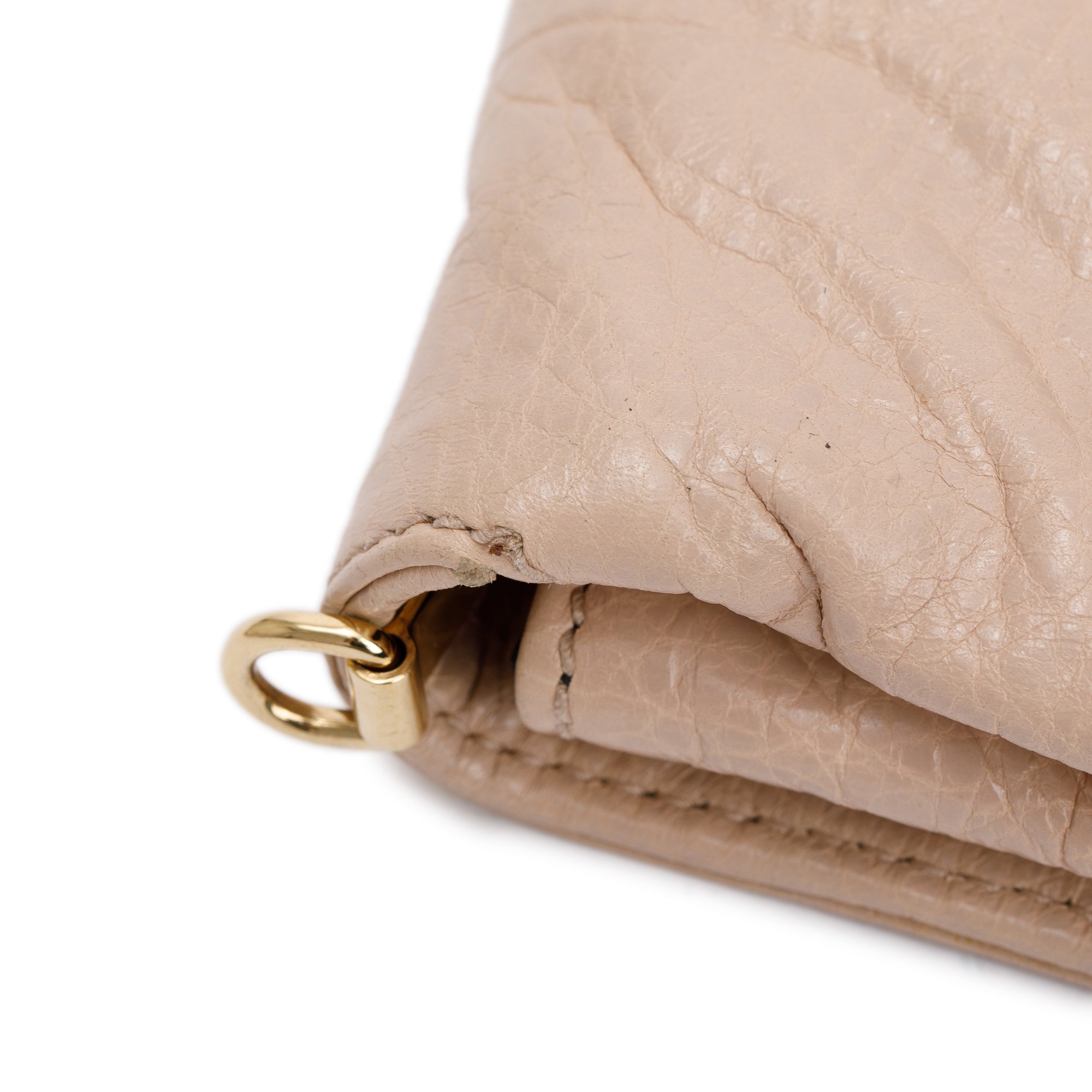 Balenciaga Beige Agneau Leather Giant 12 Envelope Strap Clutch