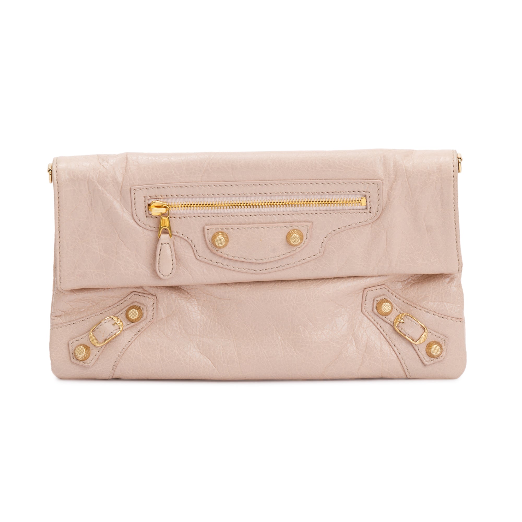 Balenciaga Beige Agneau Leather Giant 12 Envelope Strap Clutch