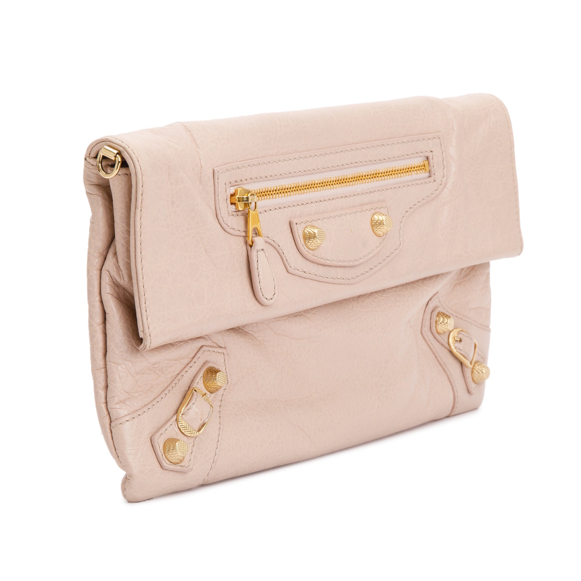 Balenciaga Beige Agneau Leather Giant 12 Envelope Strap Clutch