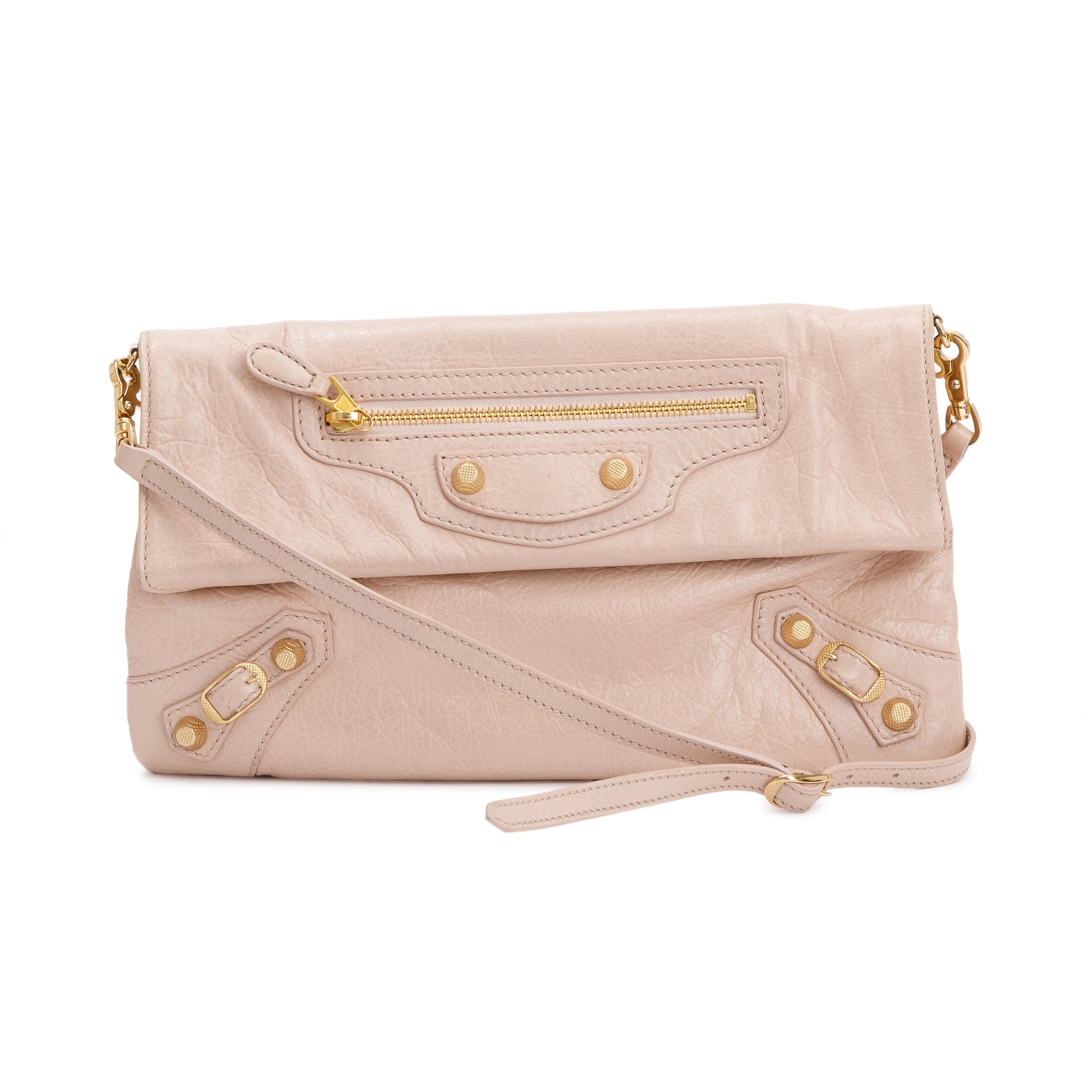 Balenciaga Beige Agneau Leather Giant 12 Envelope Strap Clutch