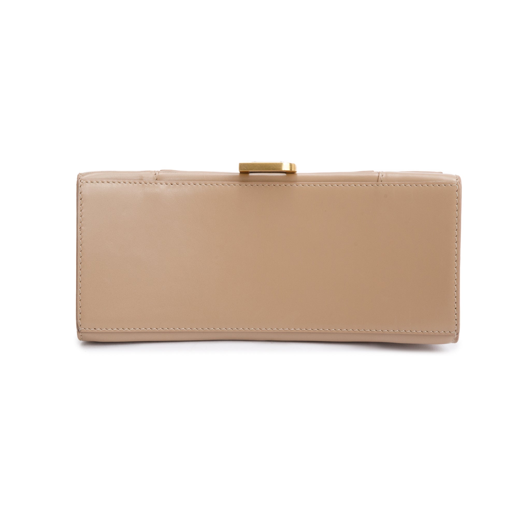 Balenciaga Beige Leather Small Hourglass Top Handle Bag w/ Strap