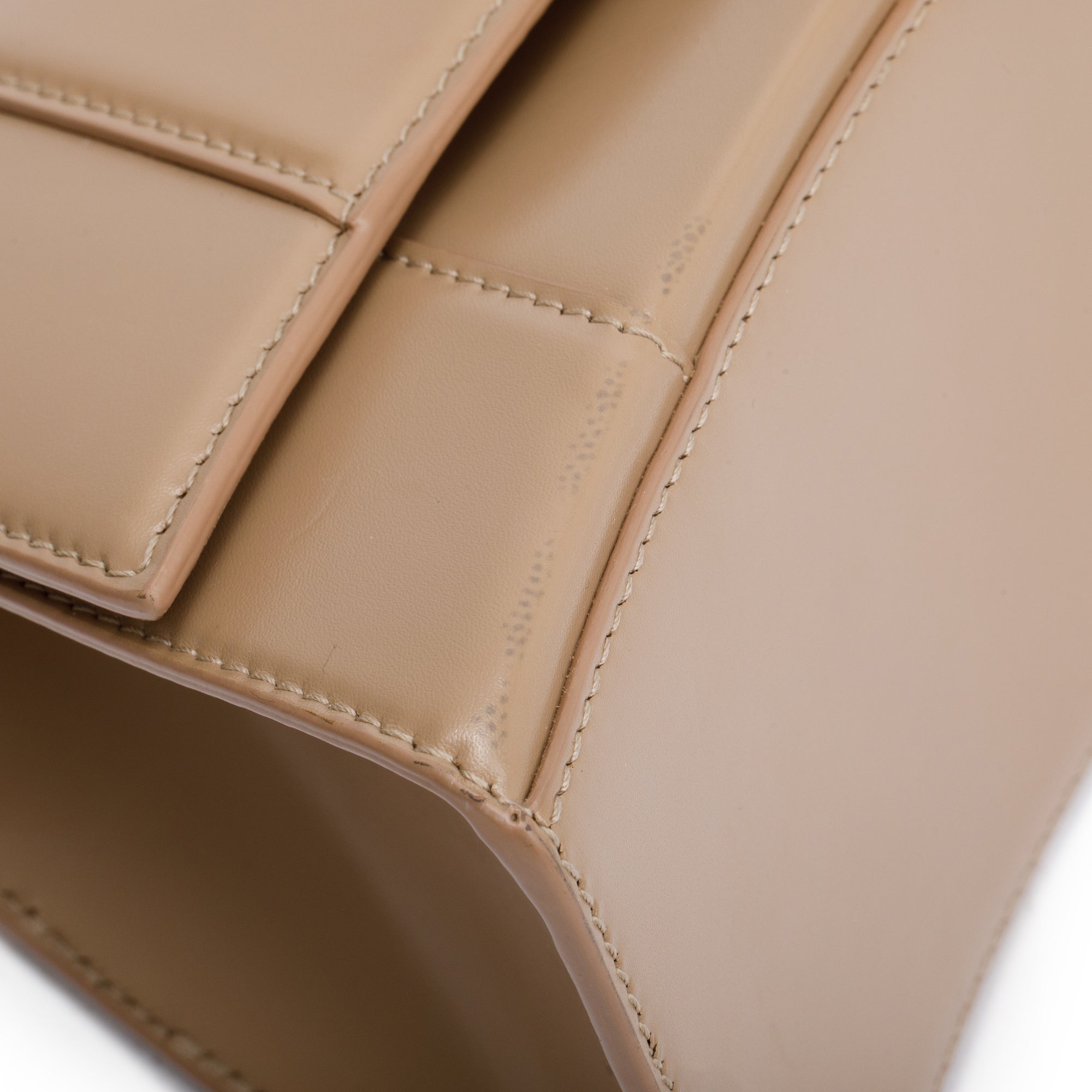 Balenciaga Beige Leather Small Hourglass Top Handle Bag w/ Strap