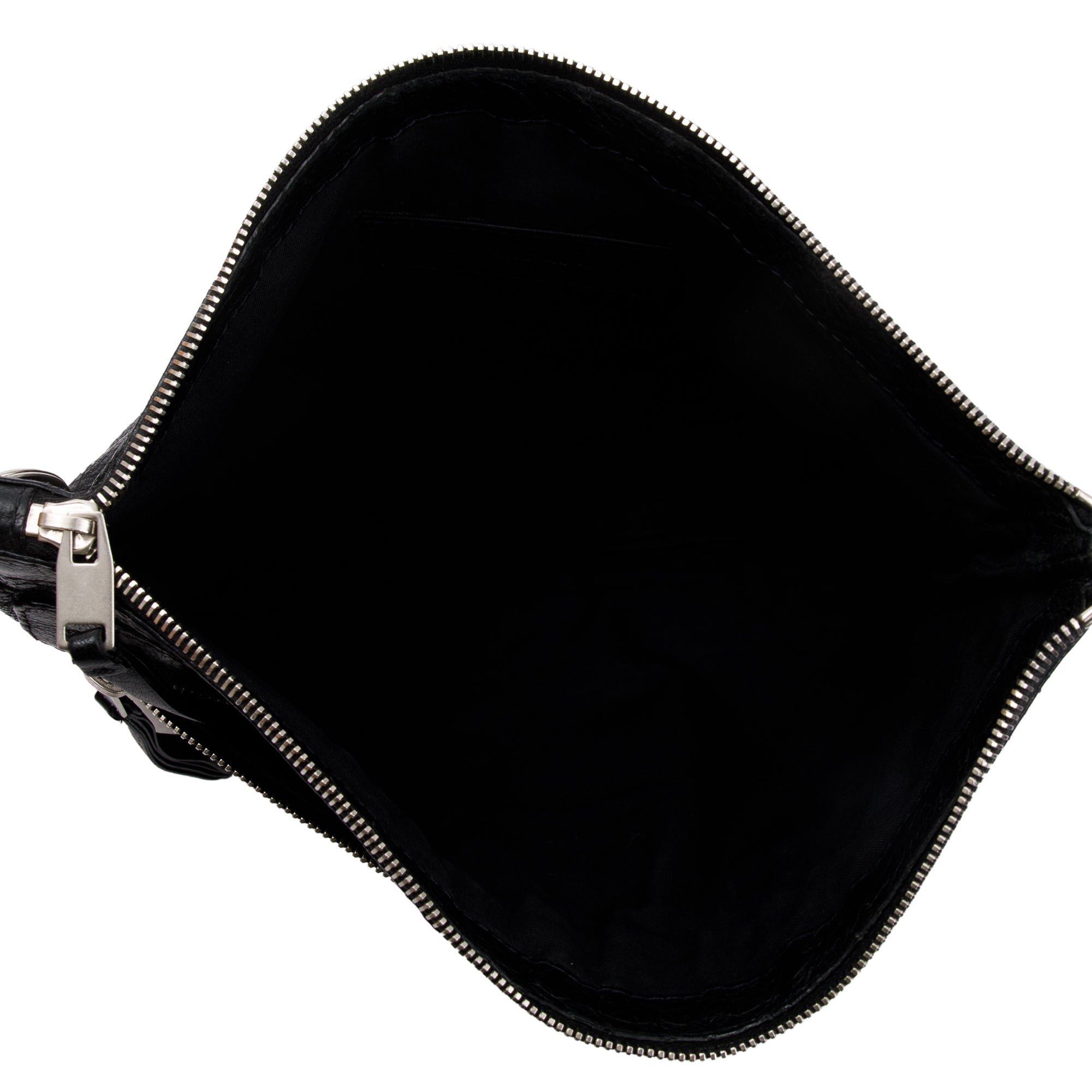 Balenciaga Black Agneau Arena Leather Motocross Classic Clip L Pouch