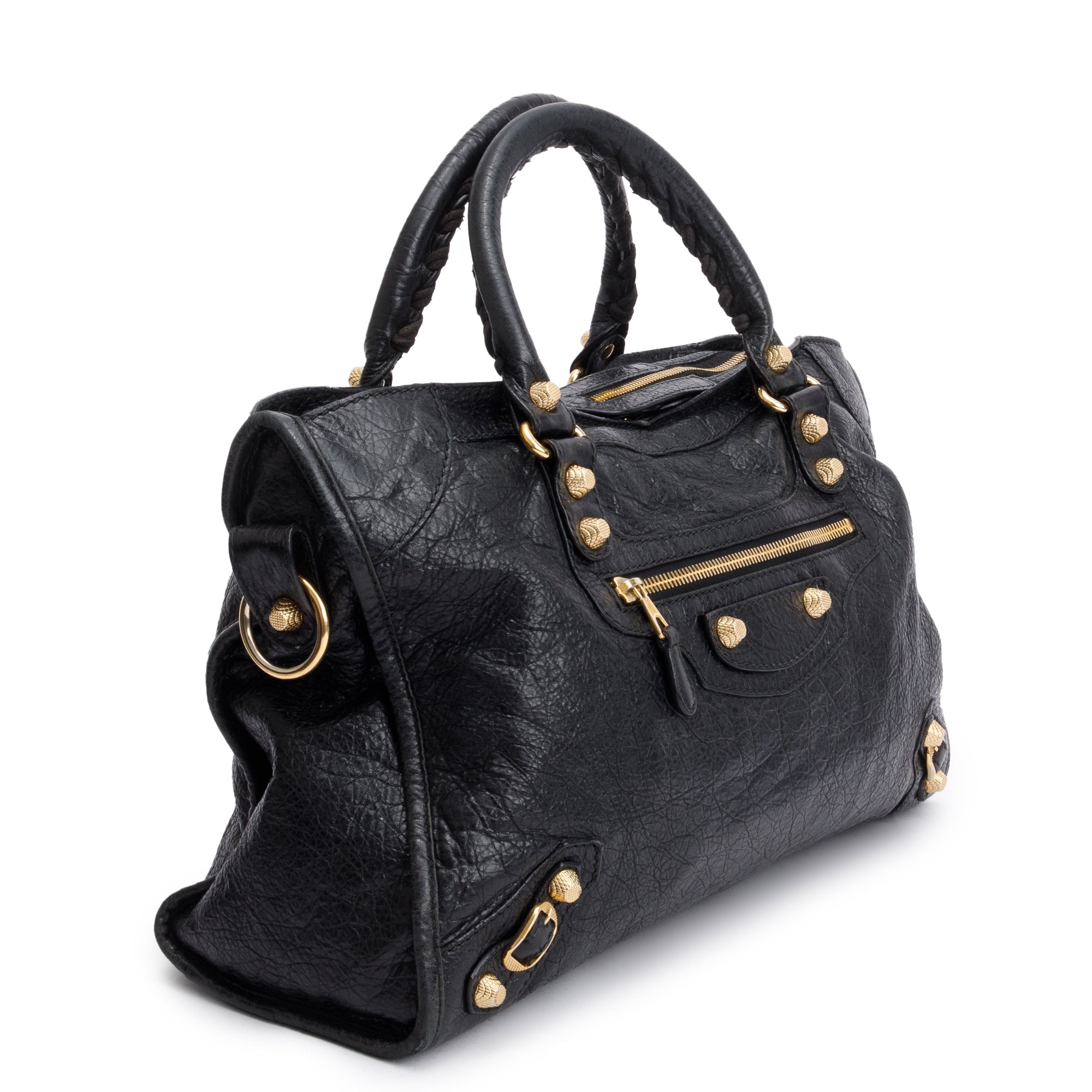 Balenciaga Black Agneau Leather Giant 12 City Bag