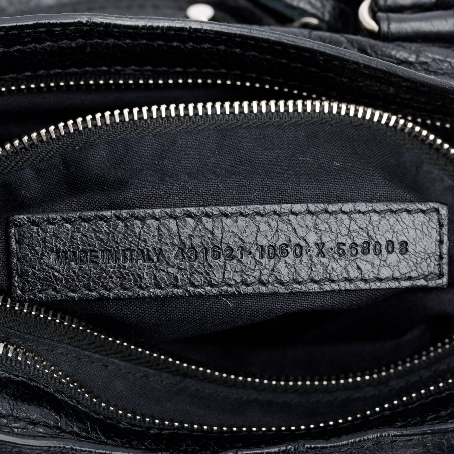 Balenciaga Black Agneau Leather Small Logo Strap Motocross Classic City Bag