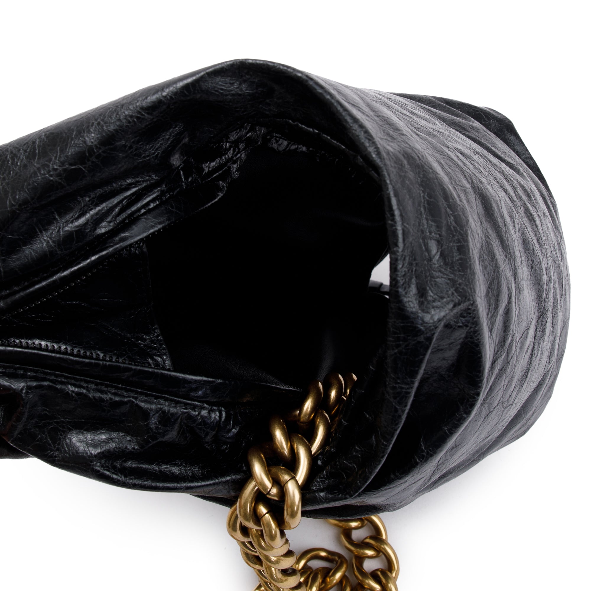 Balenciaga Black Arena Calf Leather Small Puffer Shoulder Bag