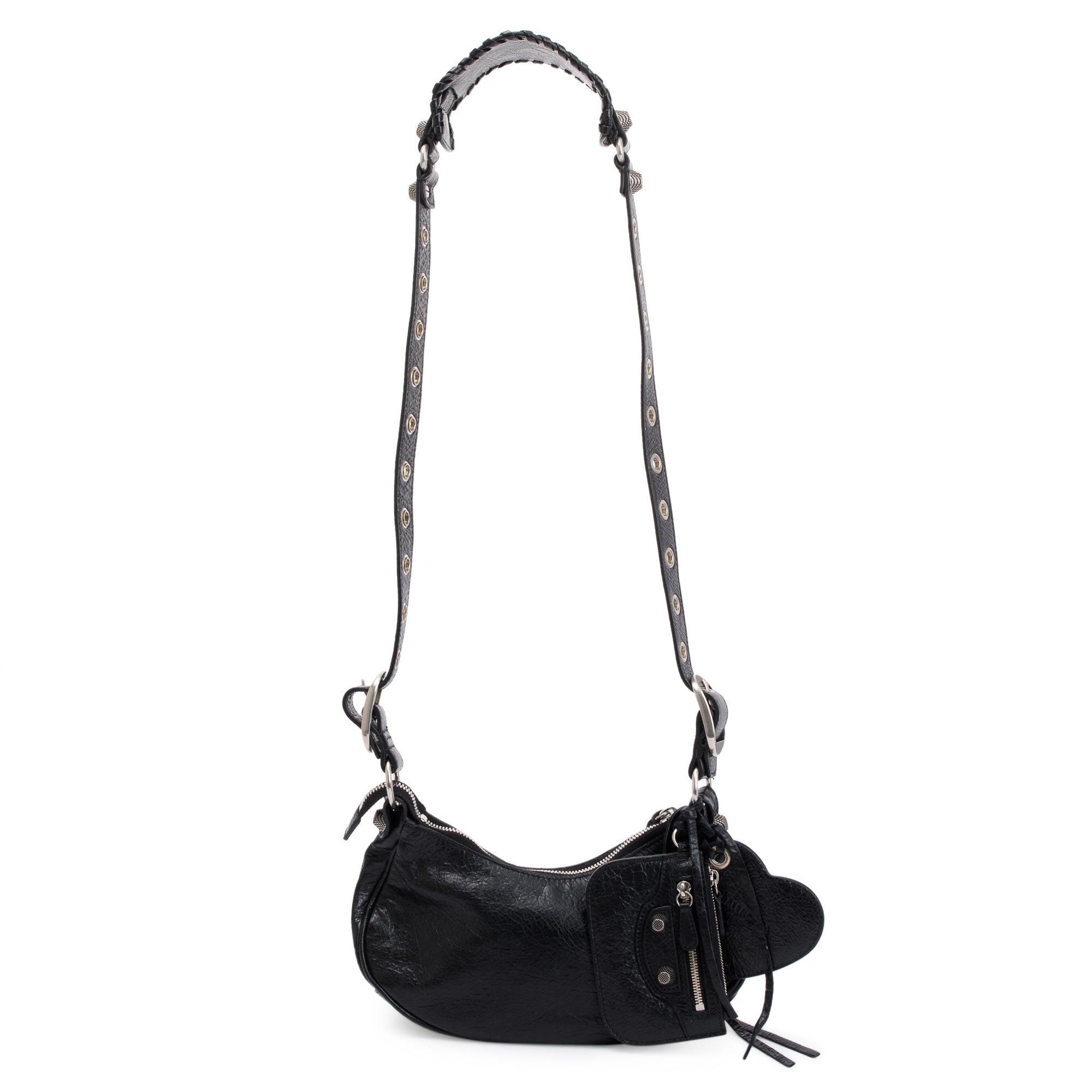 Balenciaga Black Arena Calfskin Leather Le Cagole XS Shoulder Bag