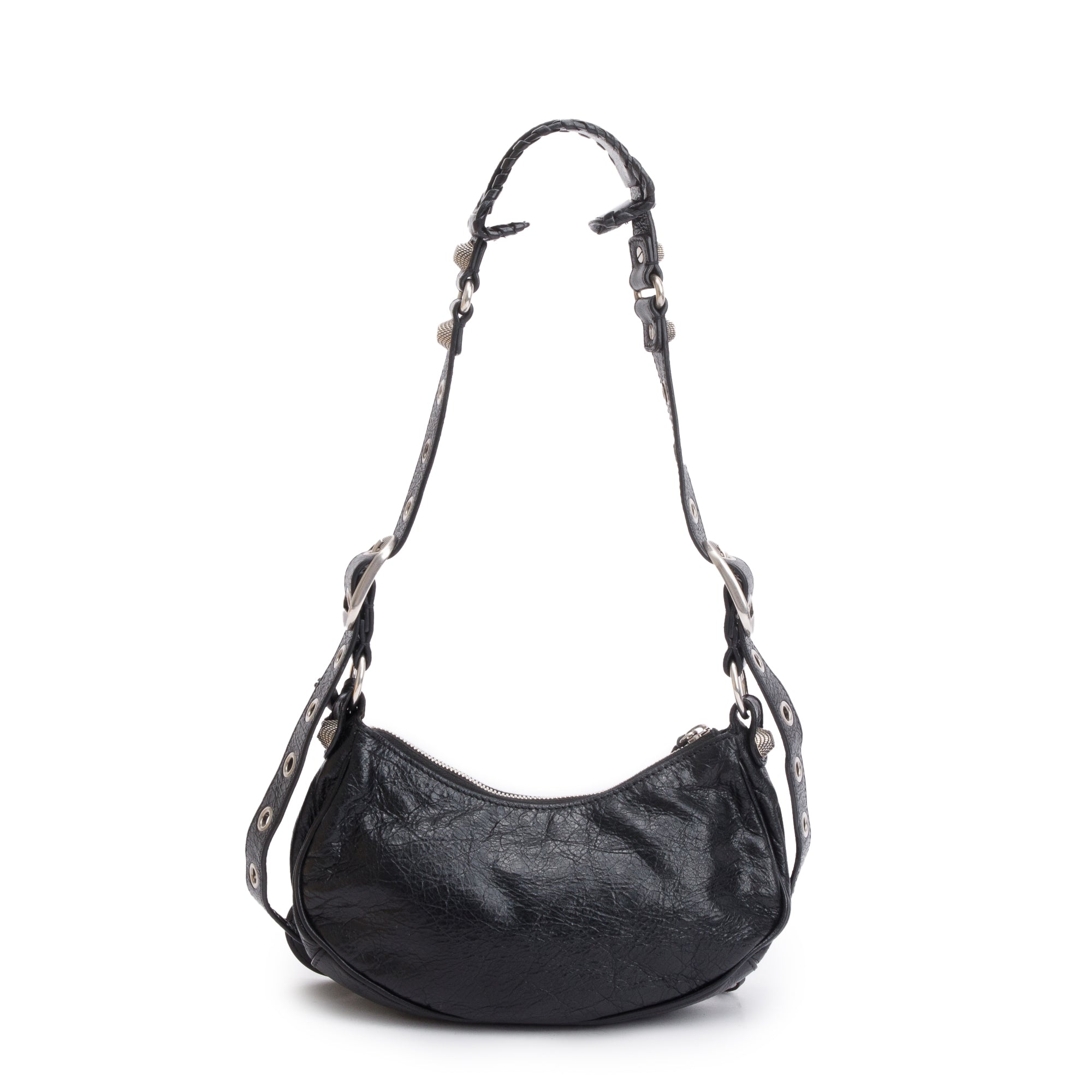 Balenciaga Black Arena Calfskin Leather Le Cagole XS Shoulder Bag w/ Receipt