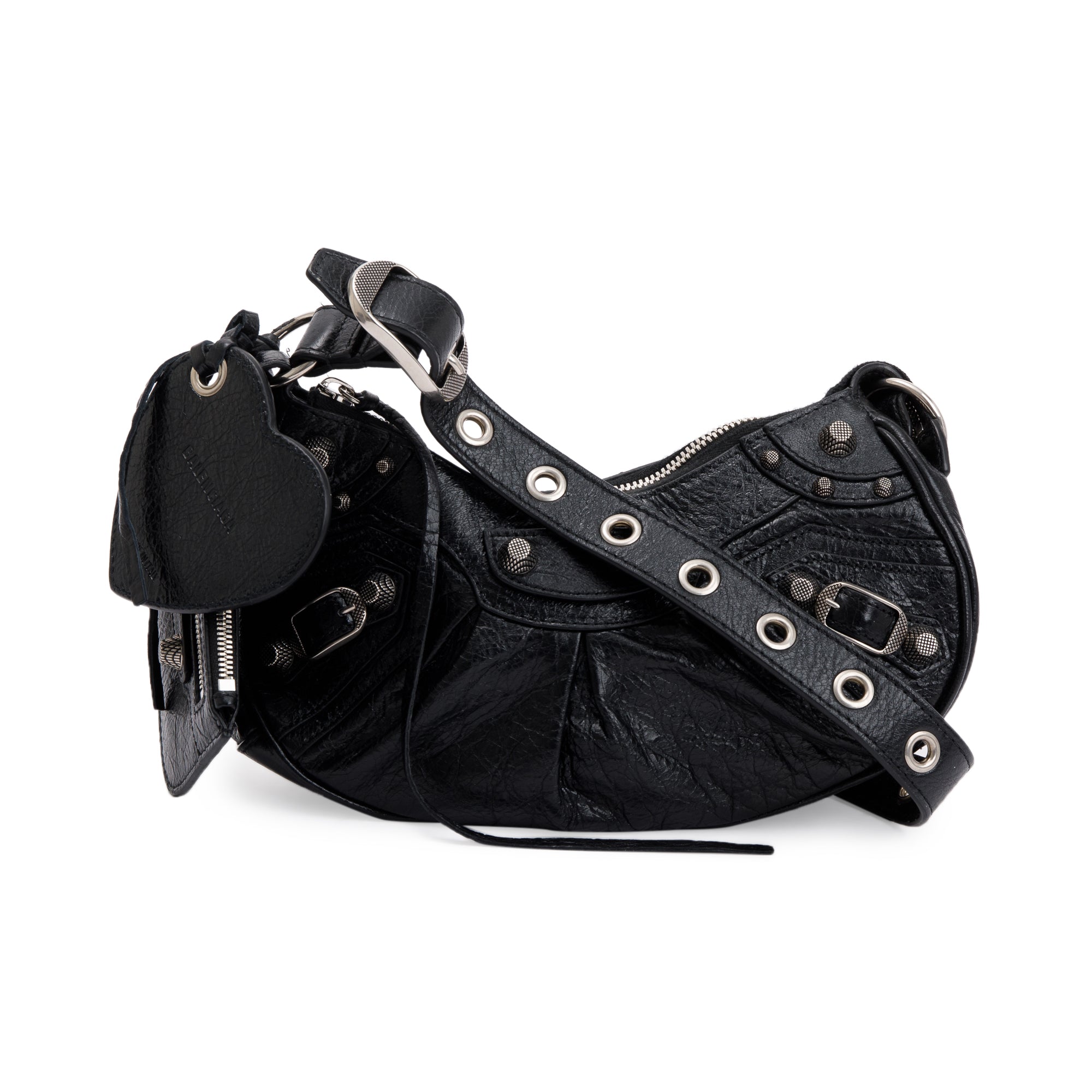 Balenciaga Black Arena Calfskin Leather Le Cagole XS Shoulder Bag