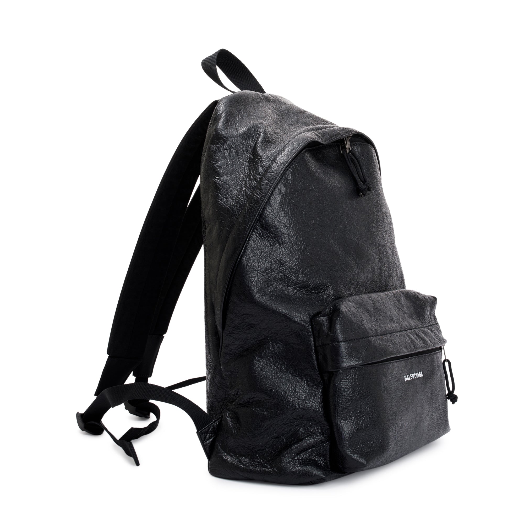 Balenciaga Black Arena Lambskin Leather Explorer Backpack