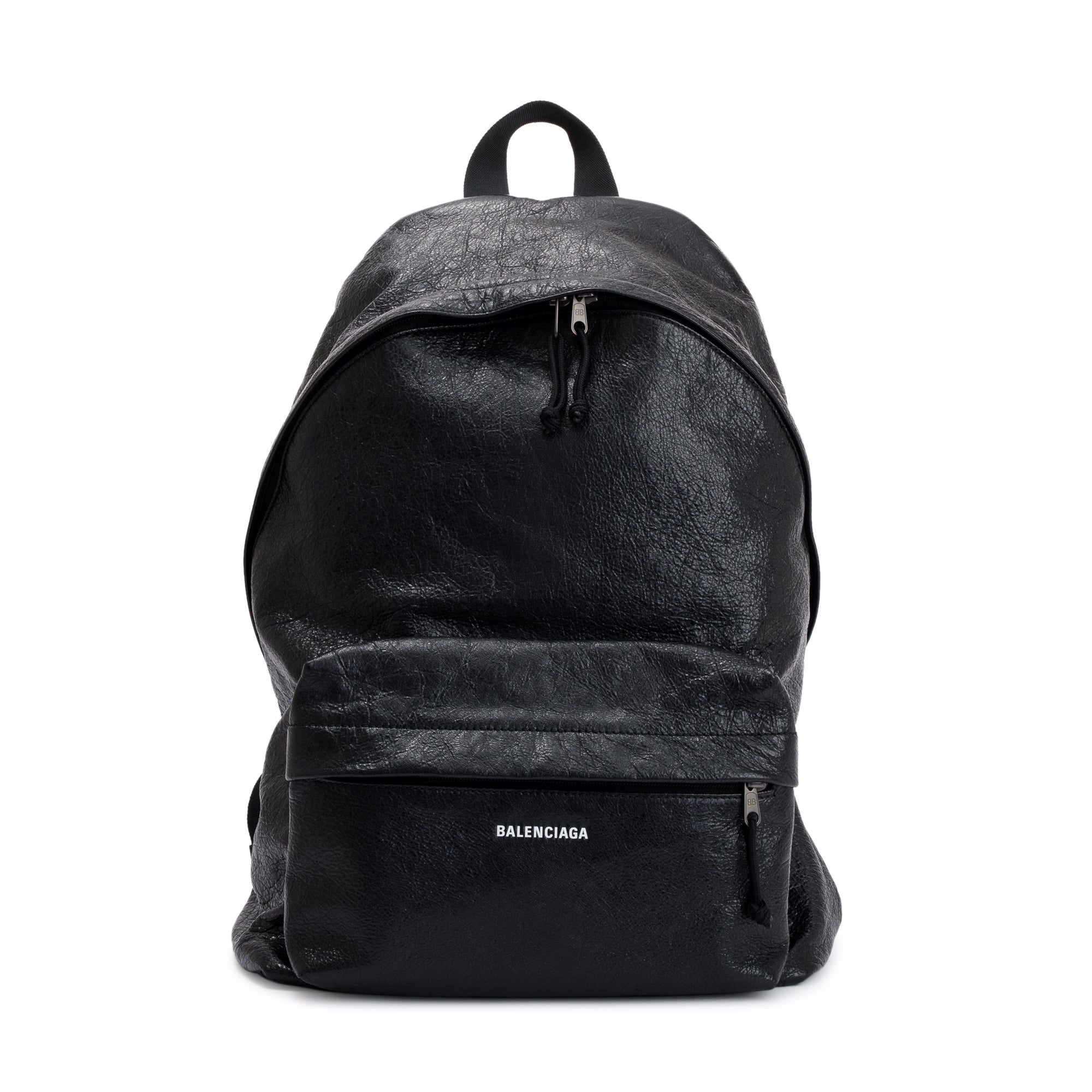 Balenciaga Black Arena Lambskin Leather Explorer Backpack
