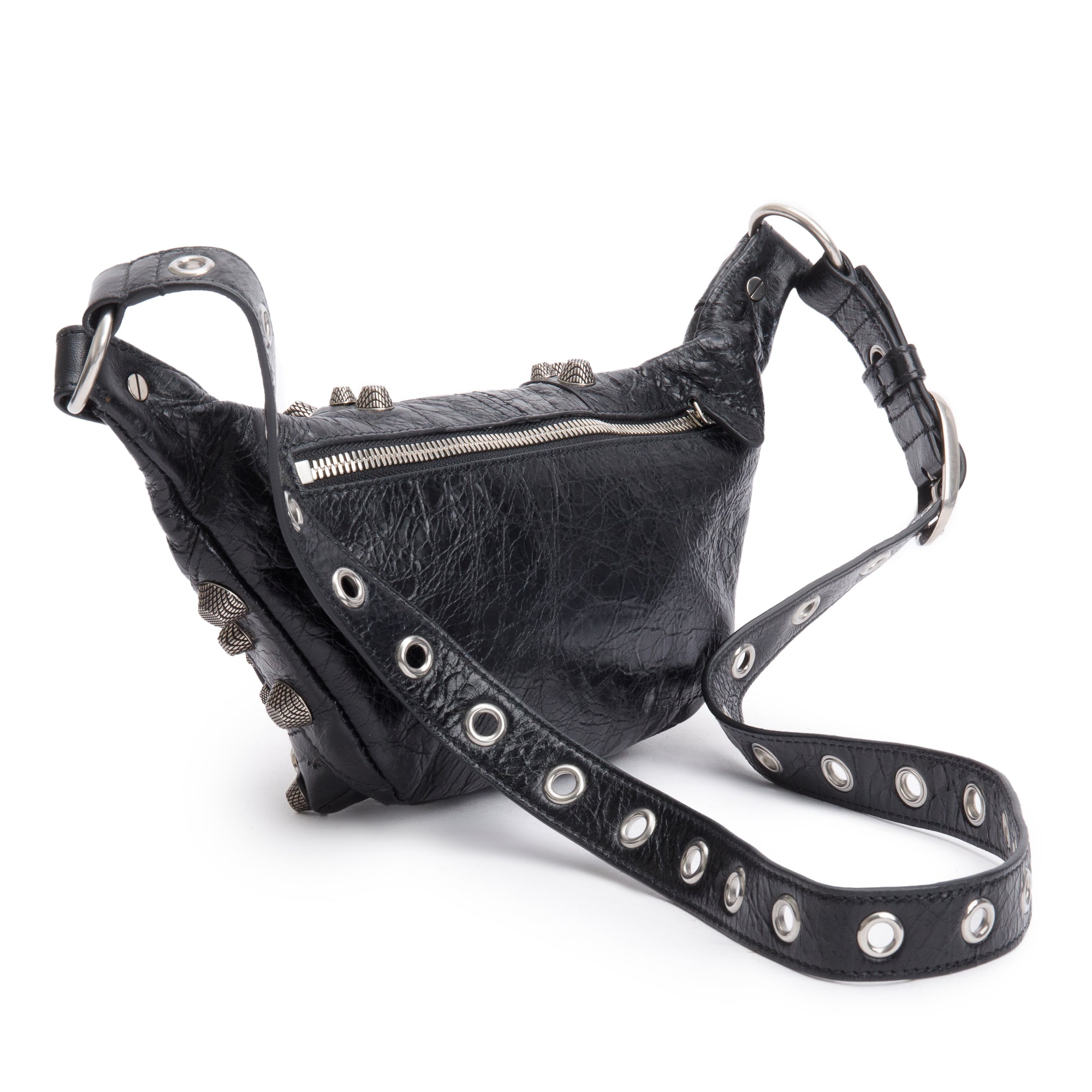 Balenciaga Black Arena Leather Le Cagole Small Belt Bag