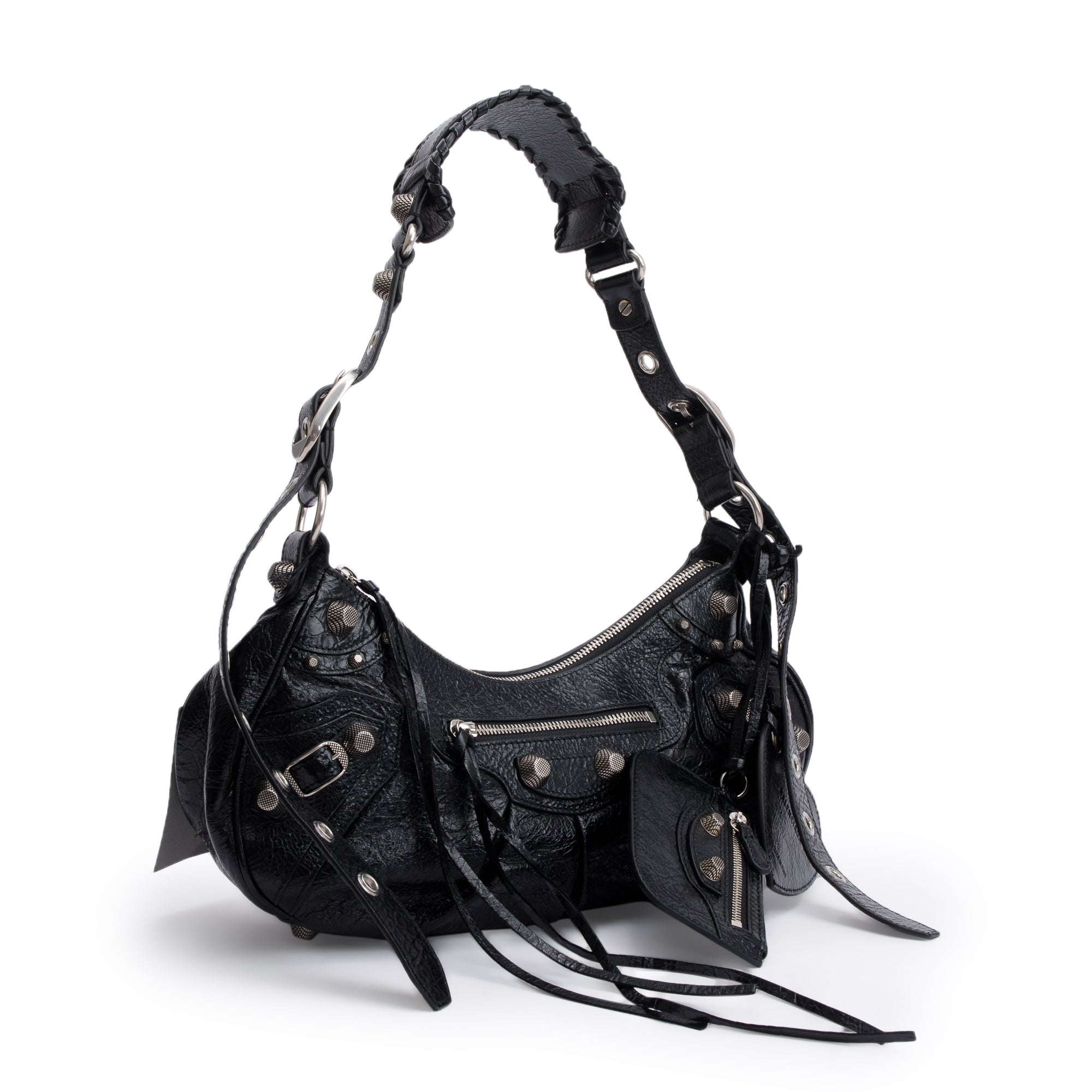 Balenciaga Black Arena Leather Le Cagole Small Shoulder Bag